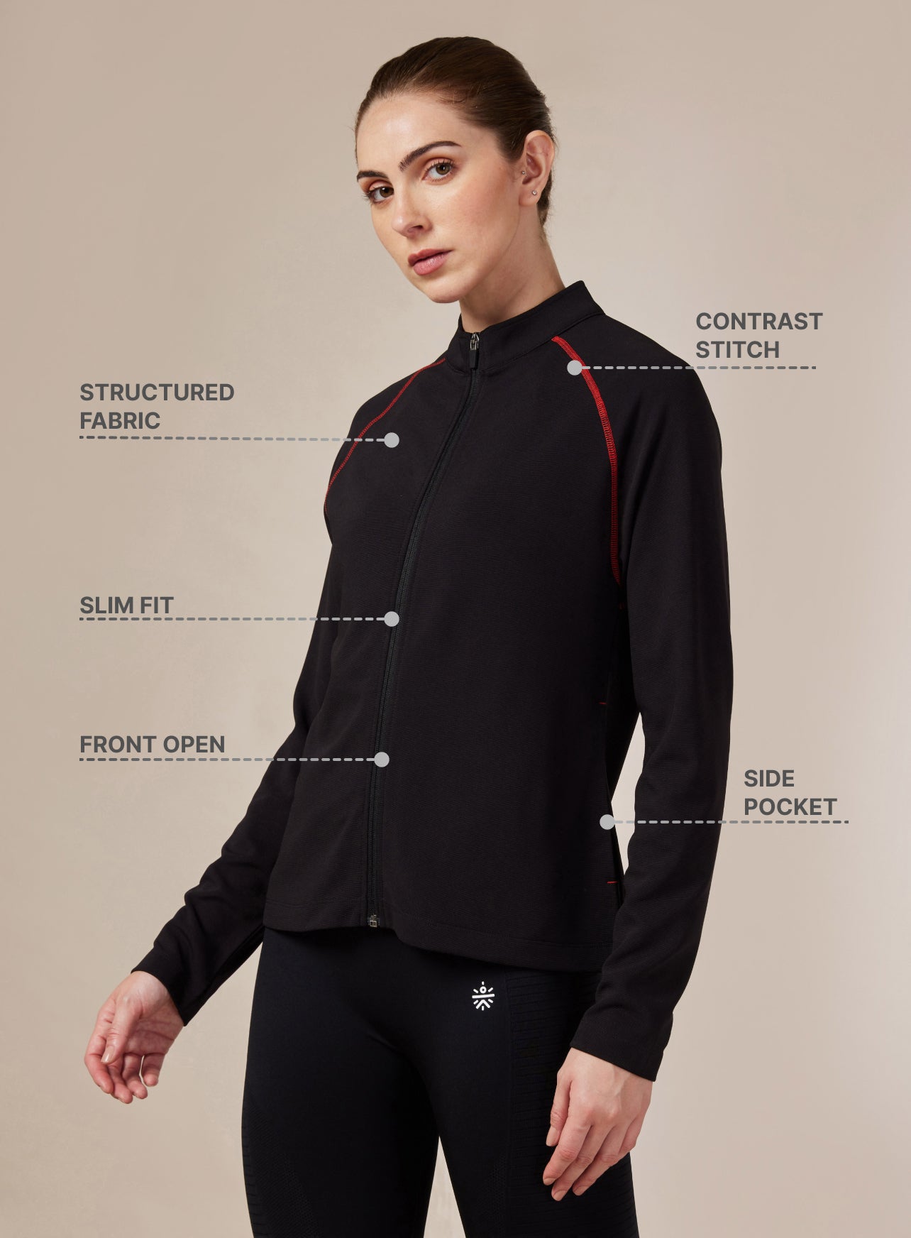 Women's Black Warm-up Jacket