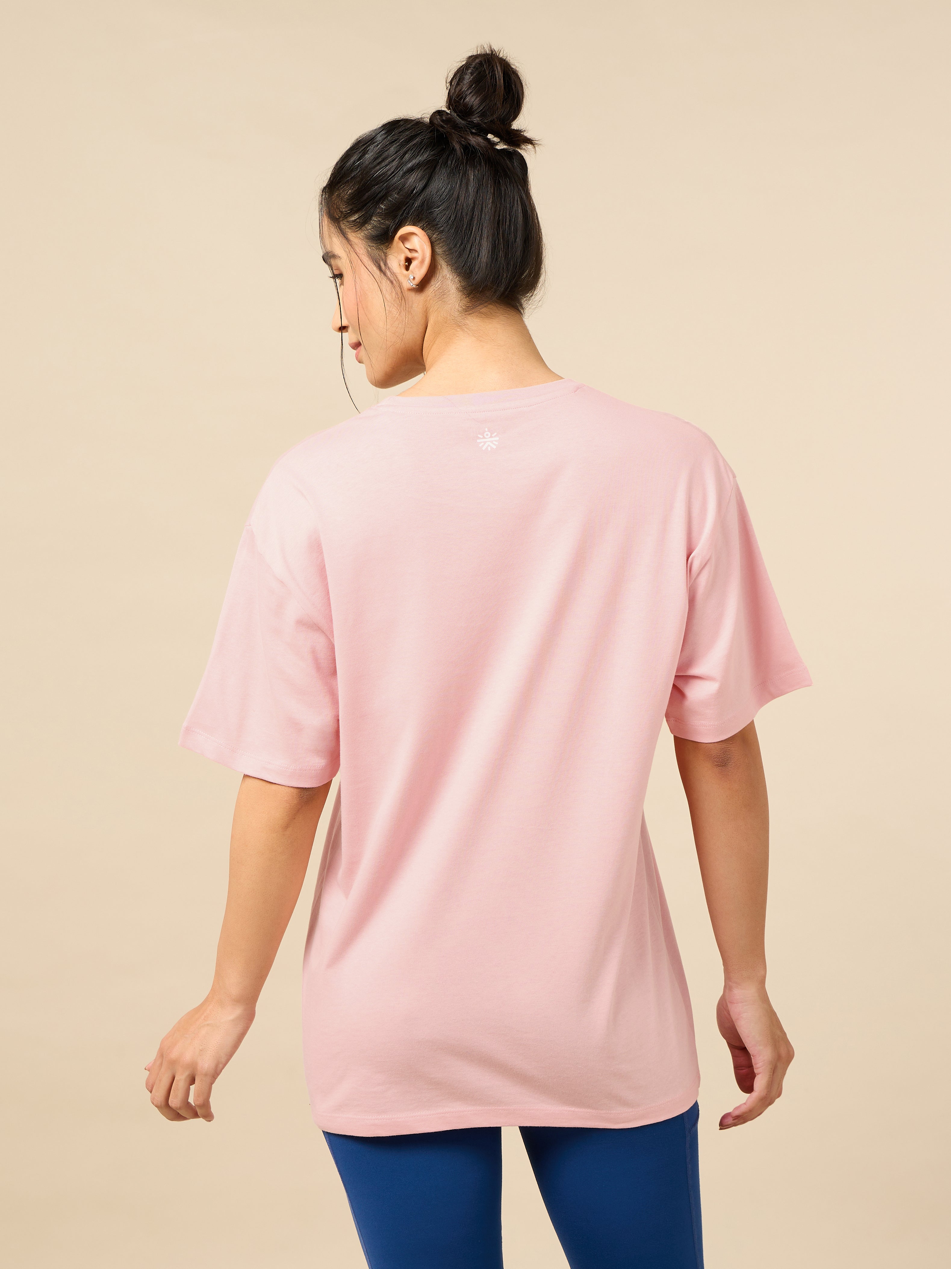 Women's You Got This Puff Print Peach Oversized T-shirt