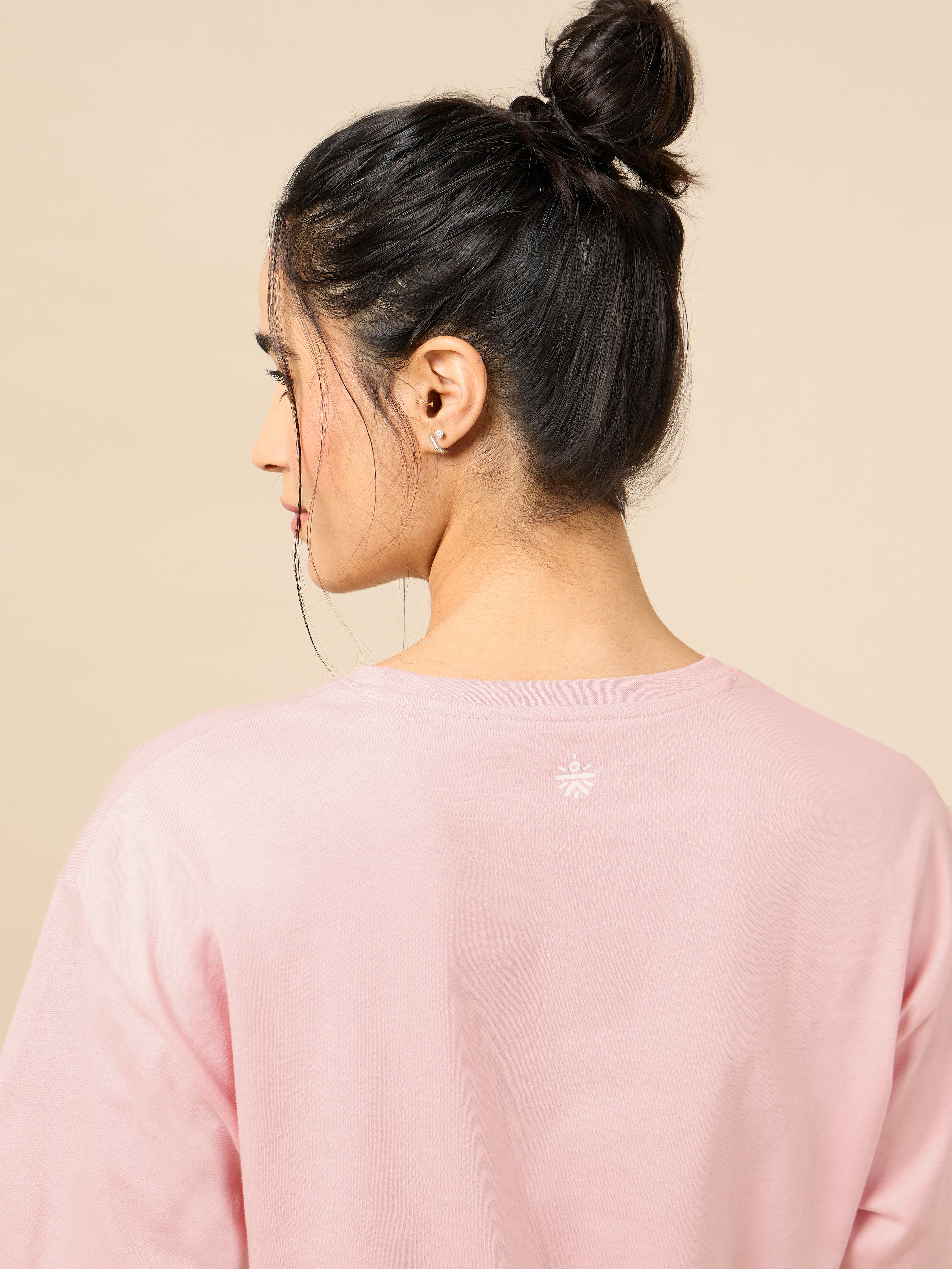 Women's You Got This Puff Print Peach Oversized T-shirt