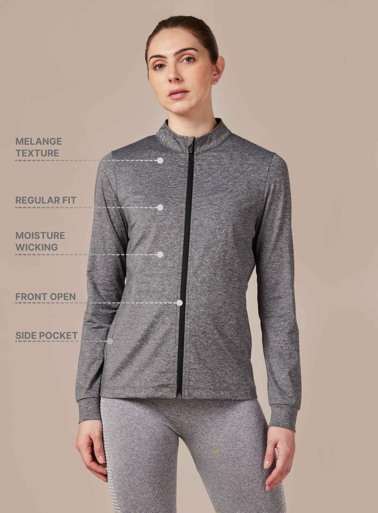 Women's Anthra Melange Training Essential Jacket