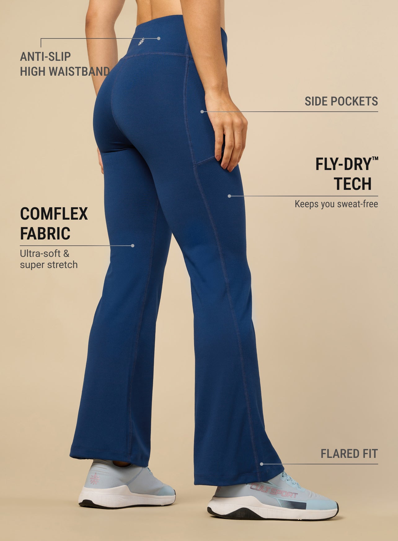 Women's COMFlex Teal Performance Flare Pants