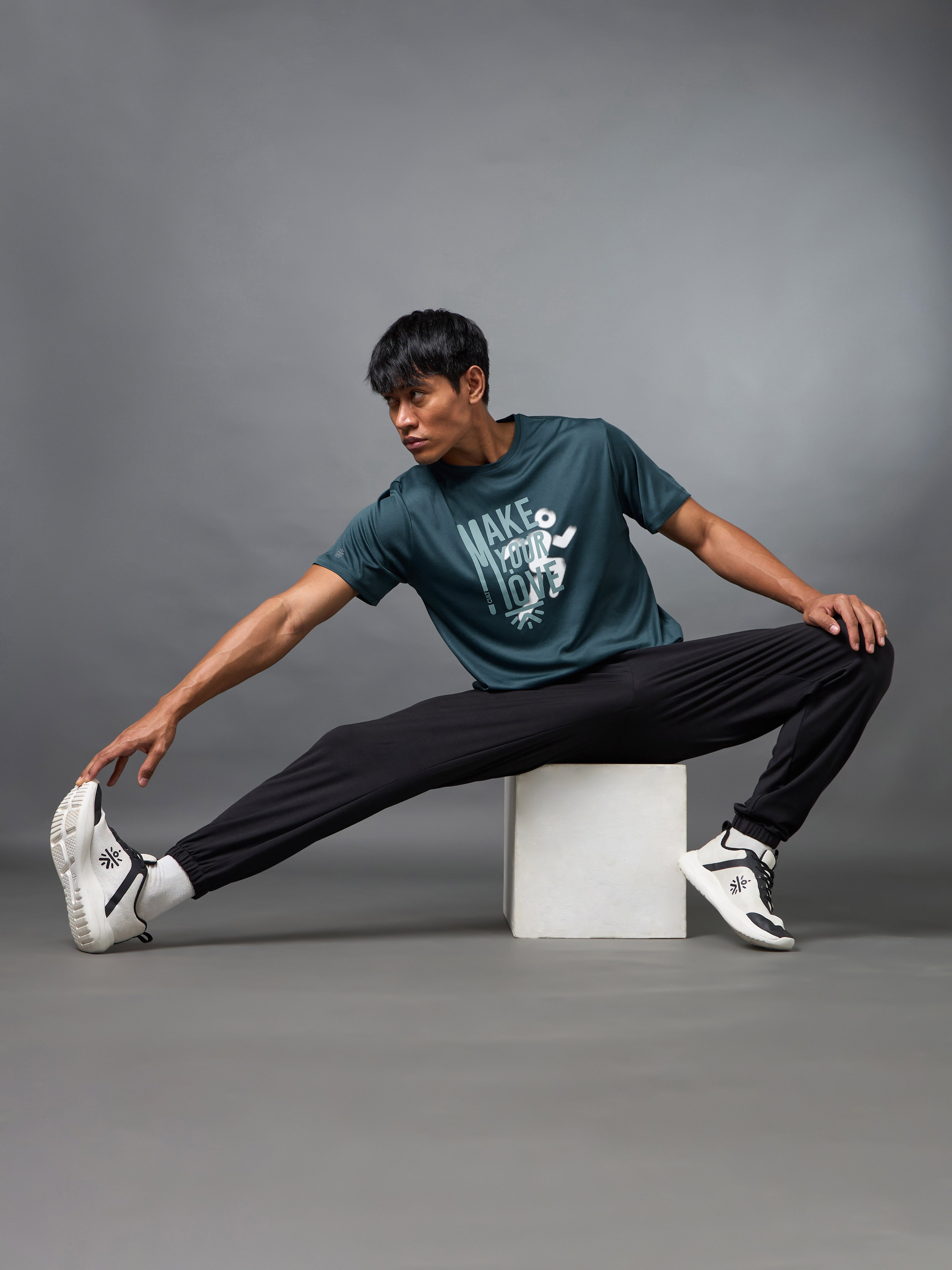 Men's Make Your Move Teal Performance T-shirt