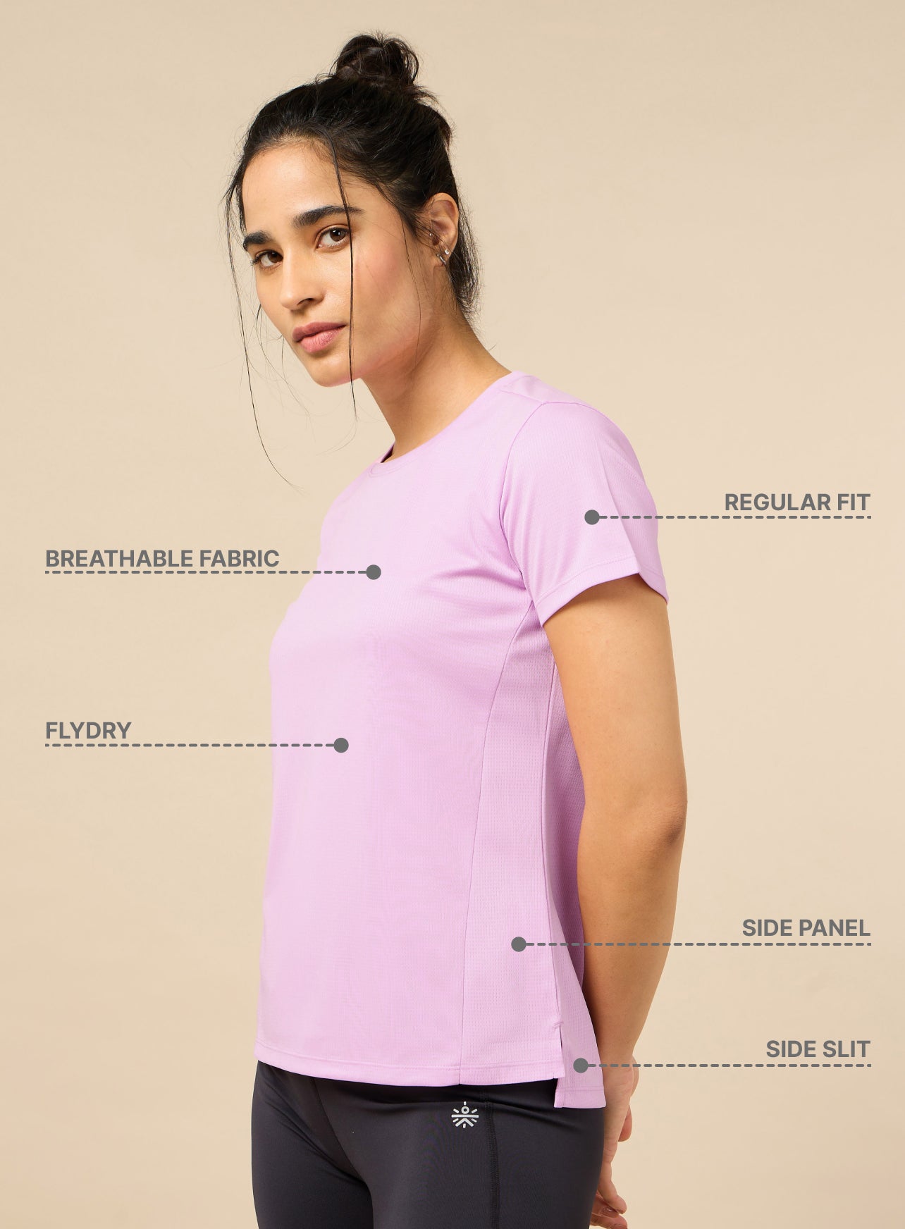 Women's Stay Fit Pink Performance T-shirt