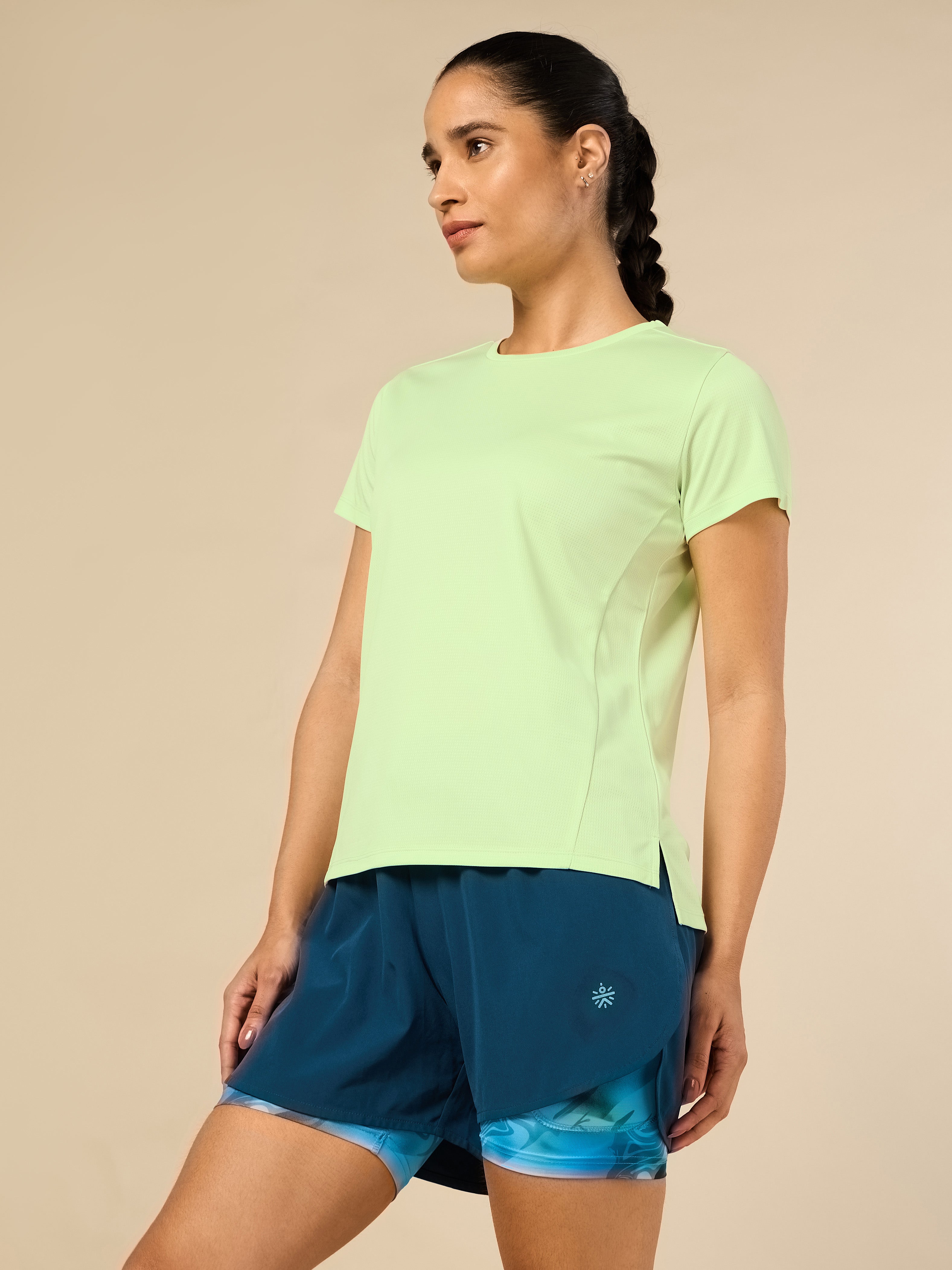 Women's Stay Fit Green Performance T-shirt