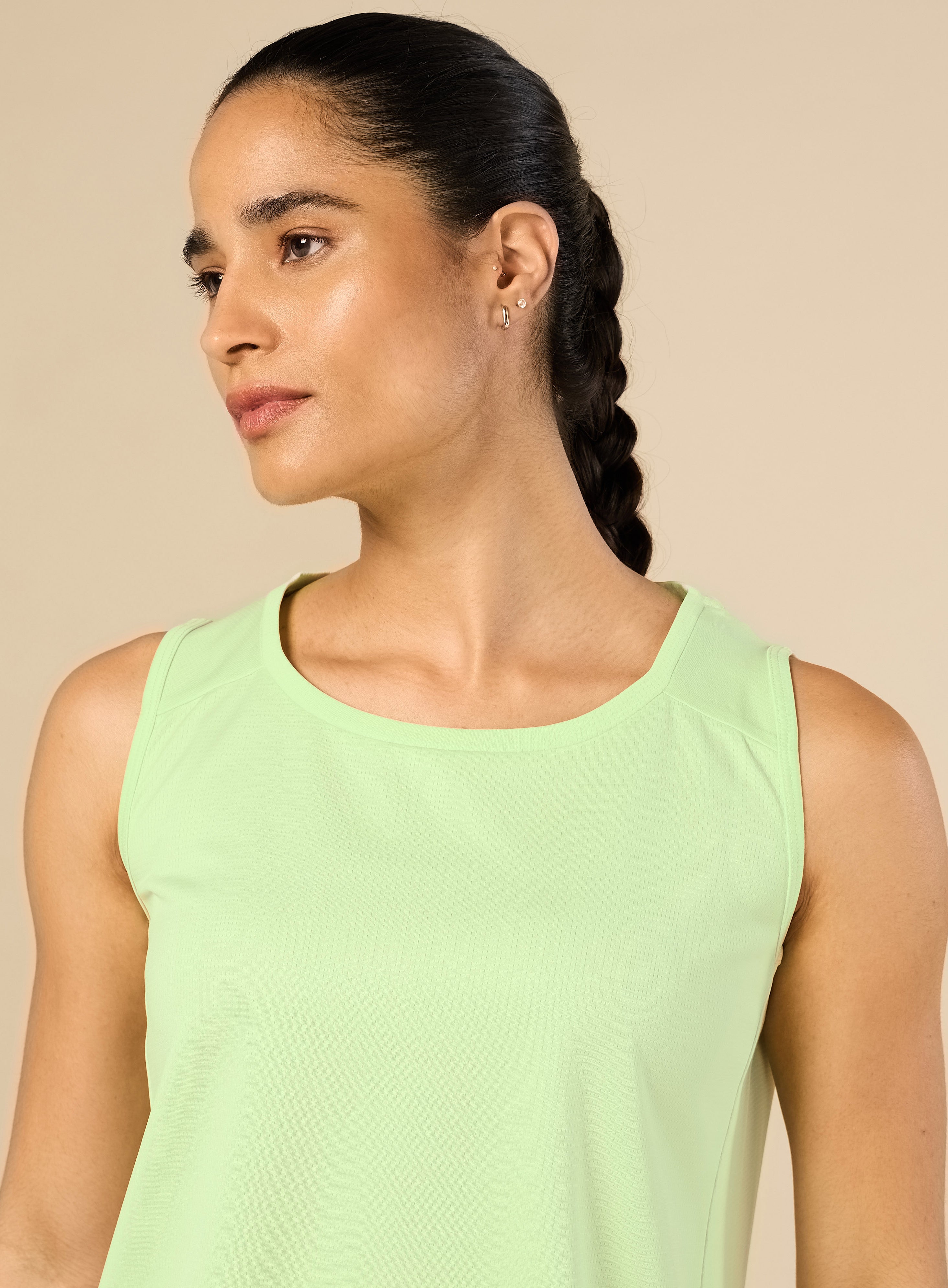Women's Stay Fit Green Performance Tank
