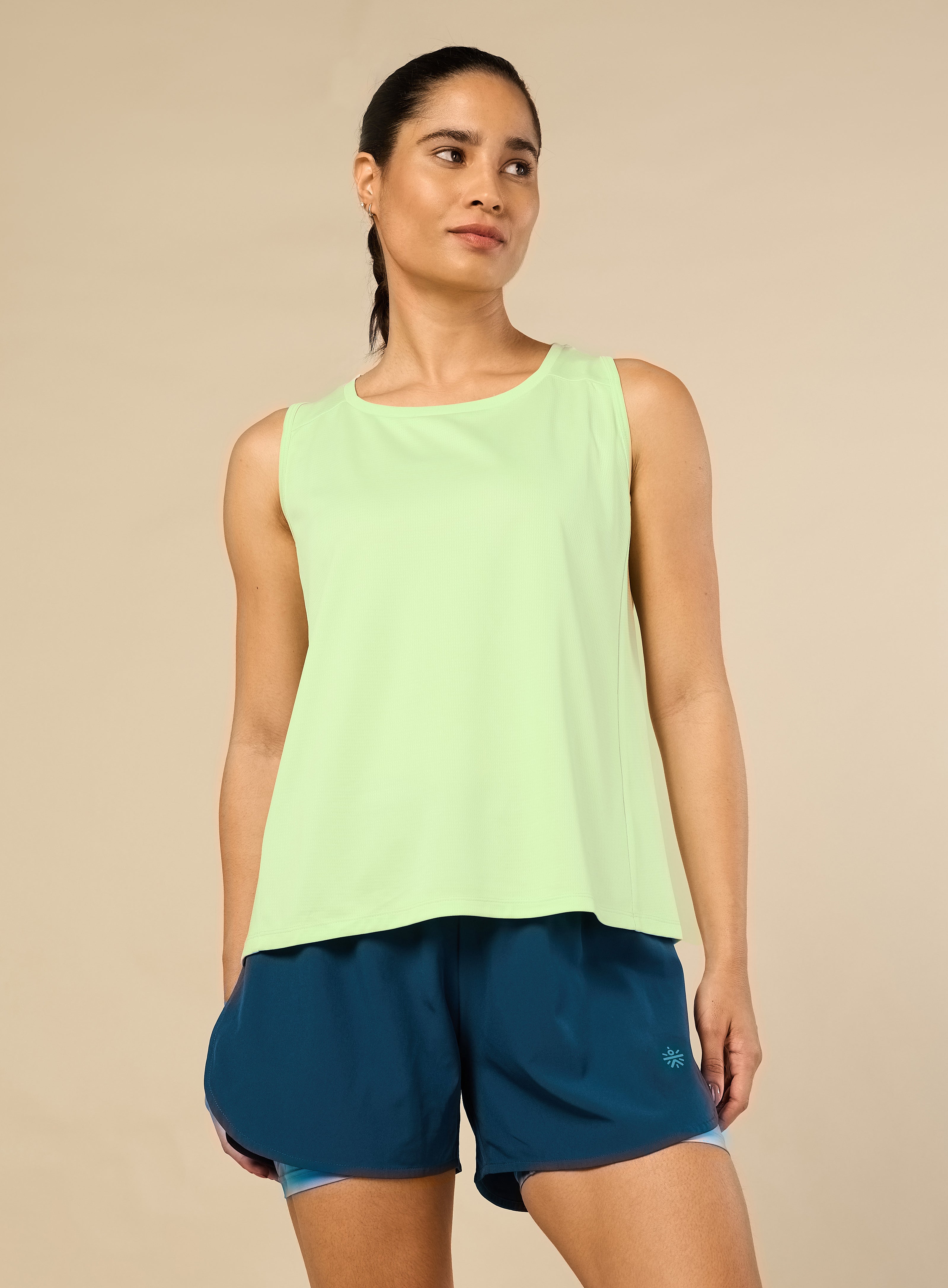 Women's Stay Fit Green Performance Tank