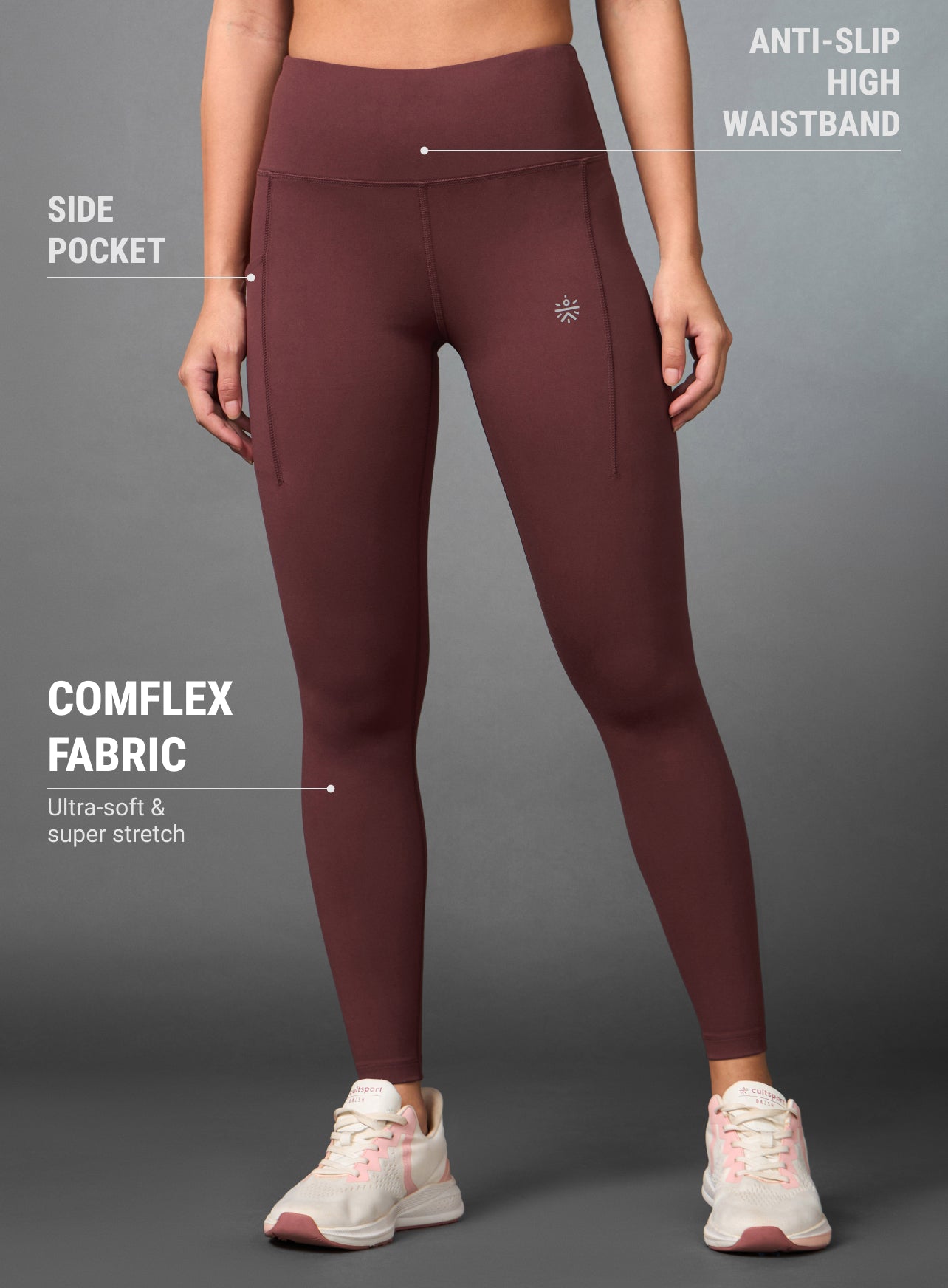 Women's Do It All Brown Performance Tights