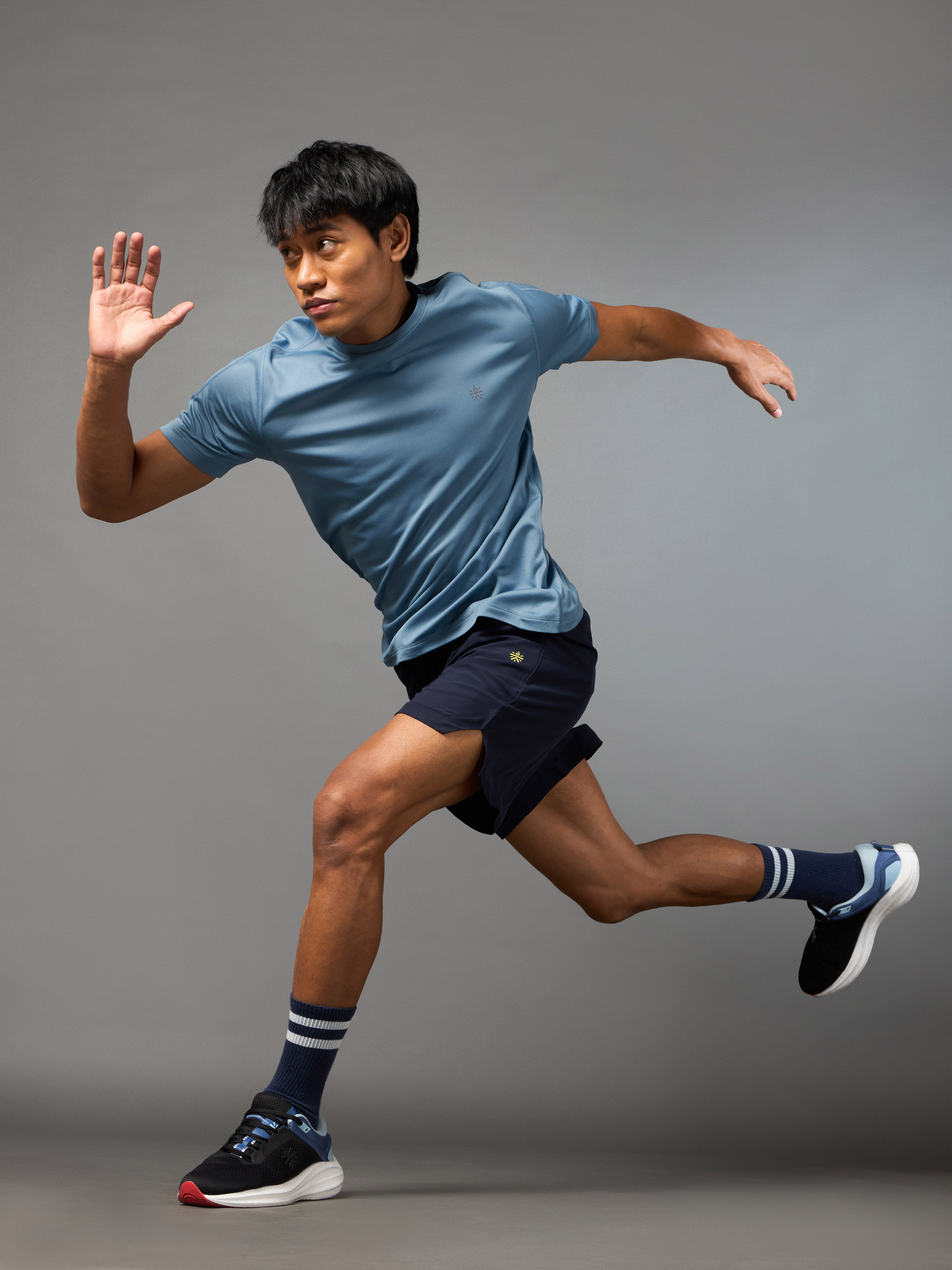 Men's Sky Blue Run Elevate T-shirt