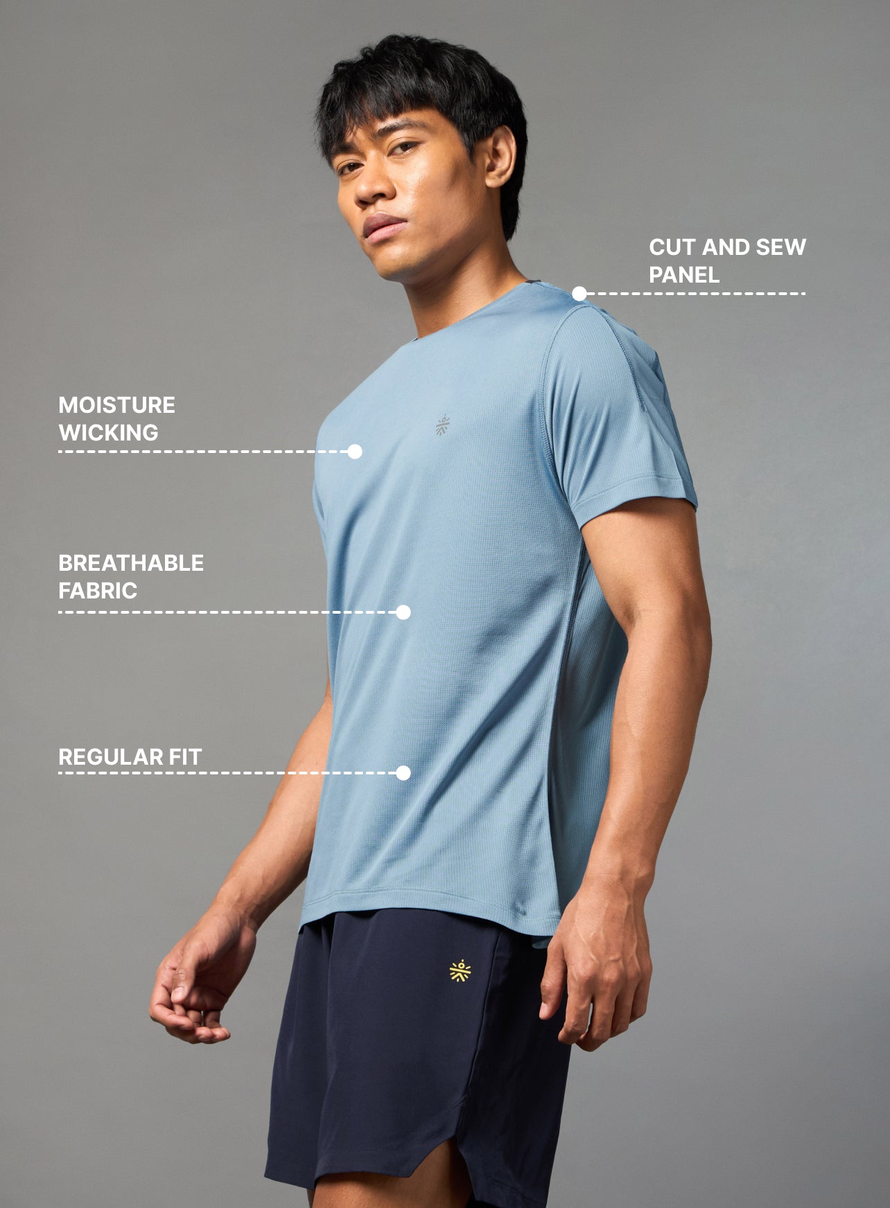 Men's Sky Blue Run Elevate T-shirt