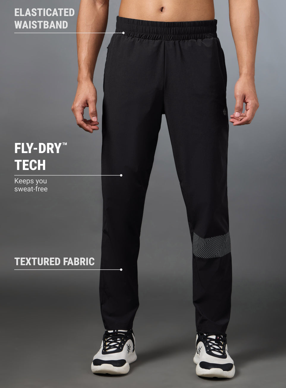 Men's Night Jogger Black Performance Trackpants
