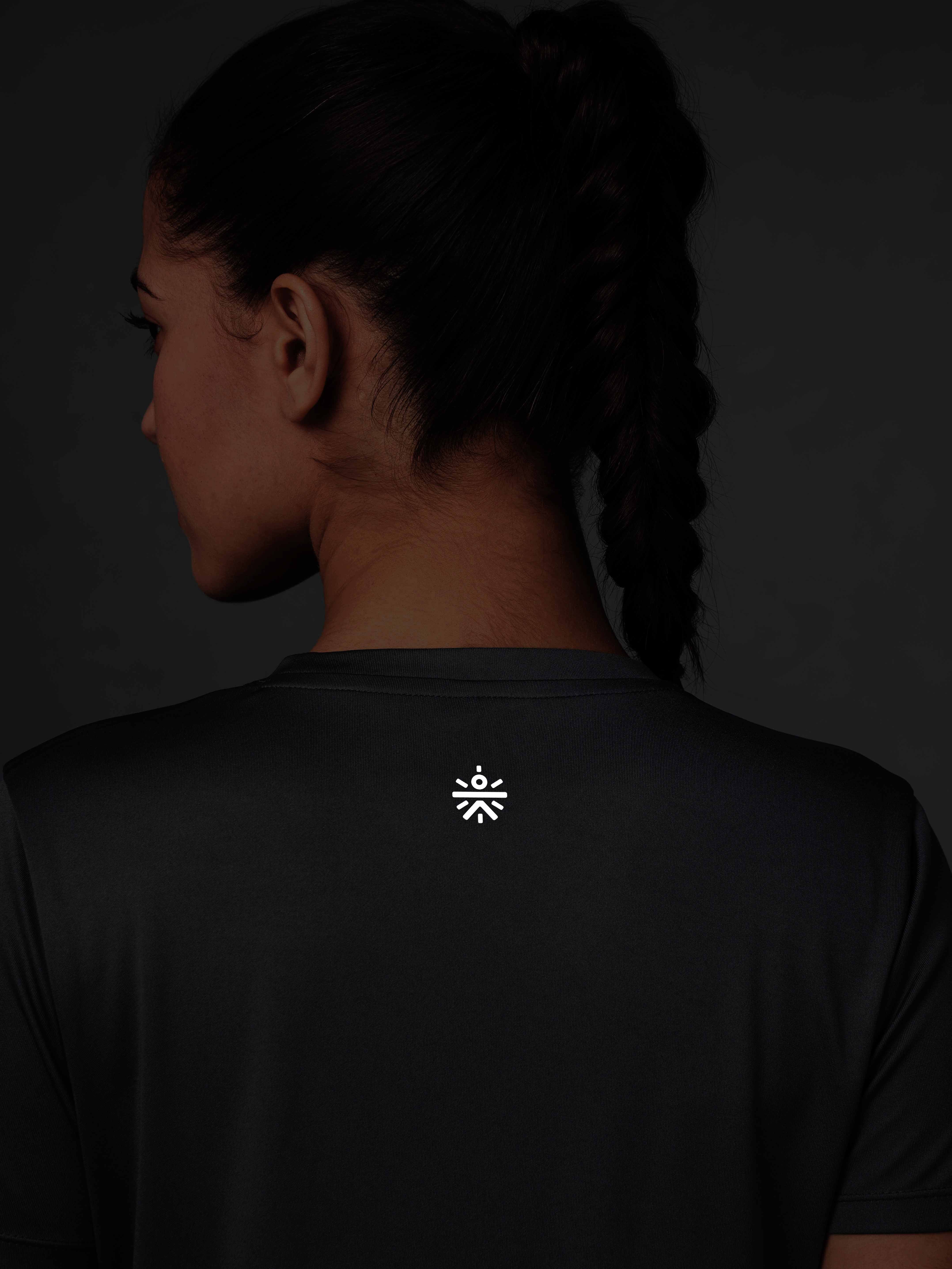 Women's Layered Hem Grey Running Top