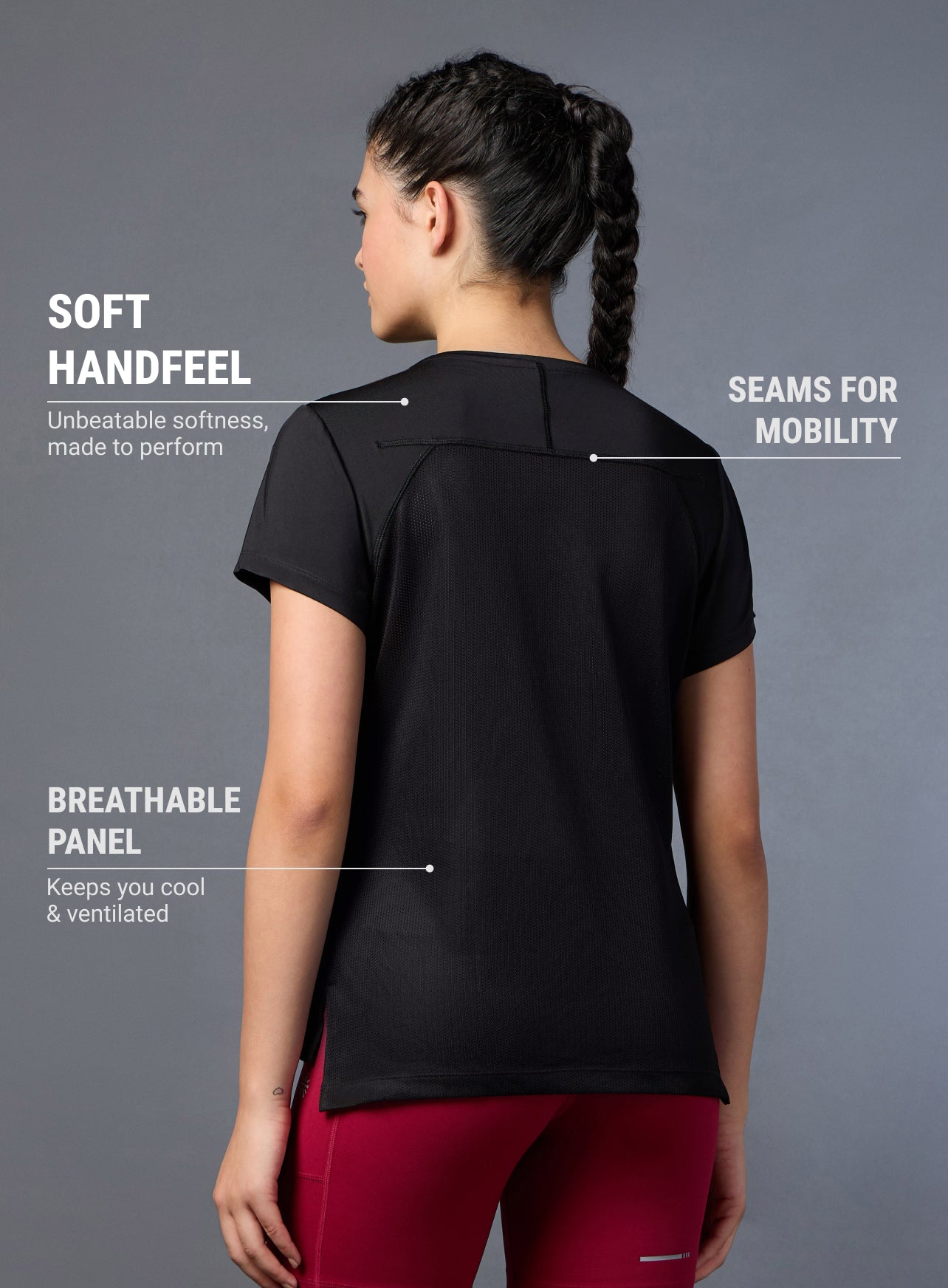 Women's Athlete Pro Black T-shirt