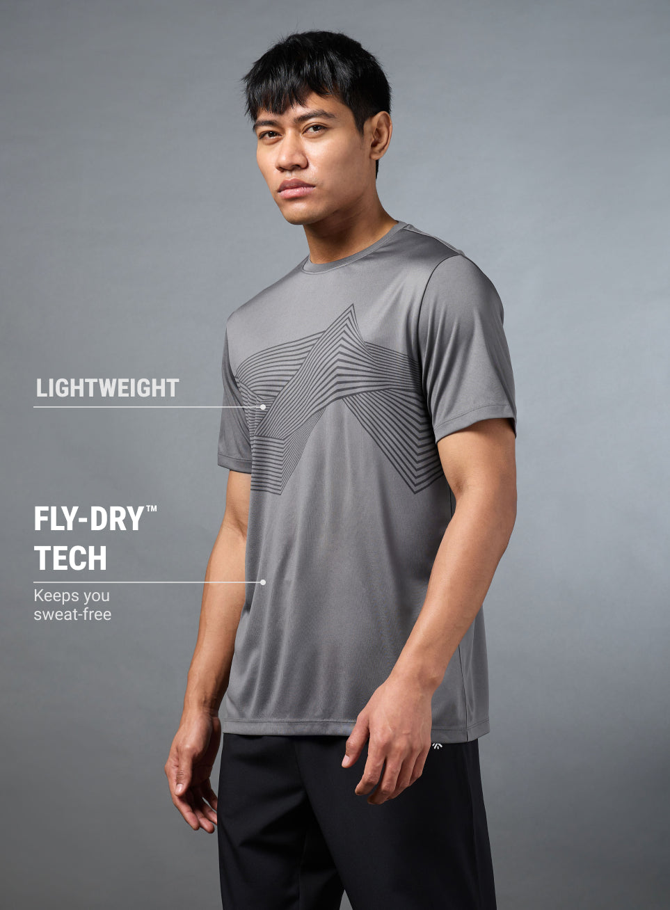 Men's Grey Urban Trail Run T-shirt