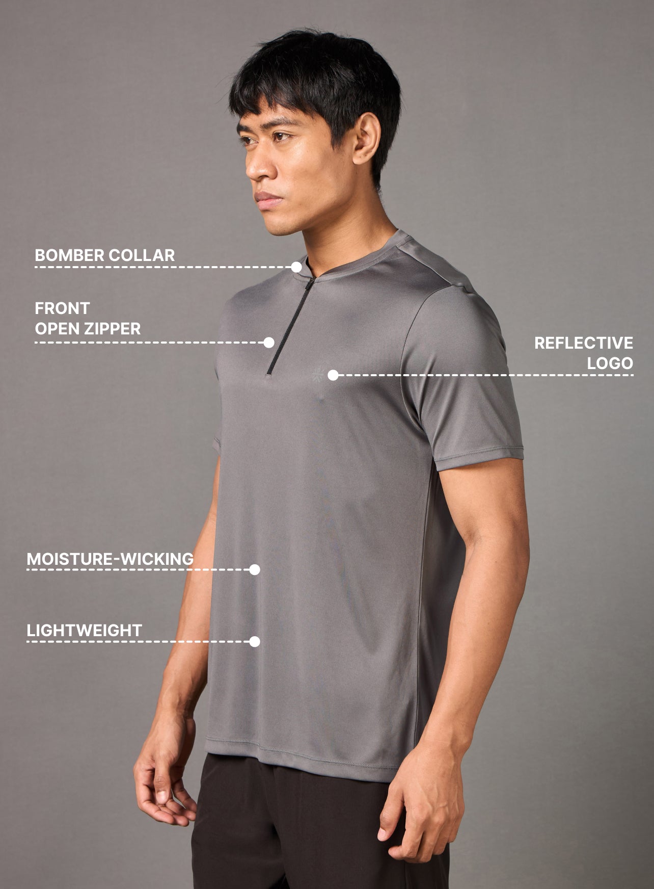 Men's All Terrain Grey Running T-shirt