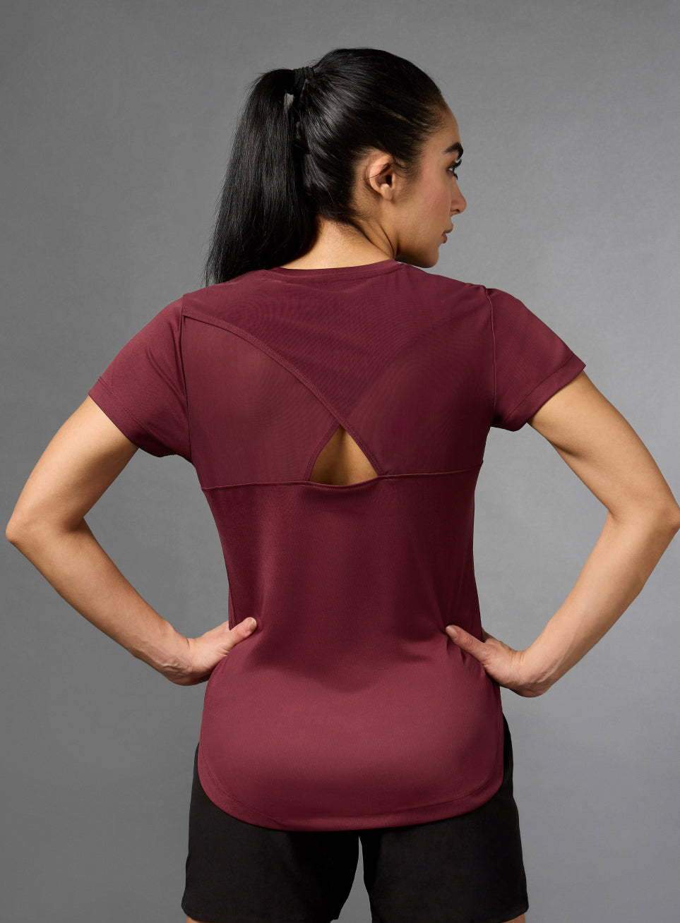 Women's Wine Cross Over Fit Top