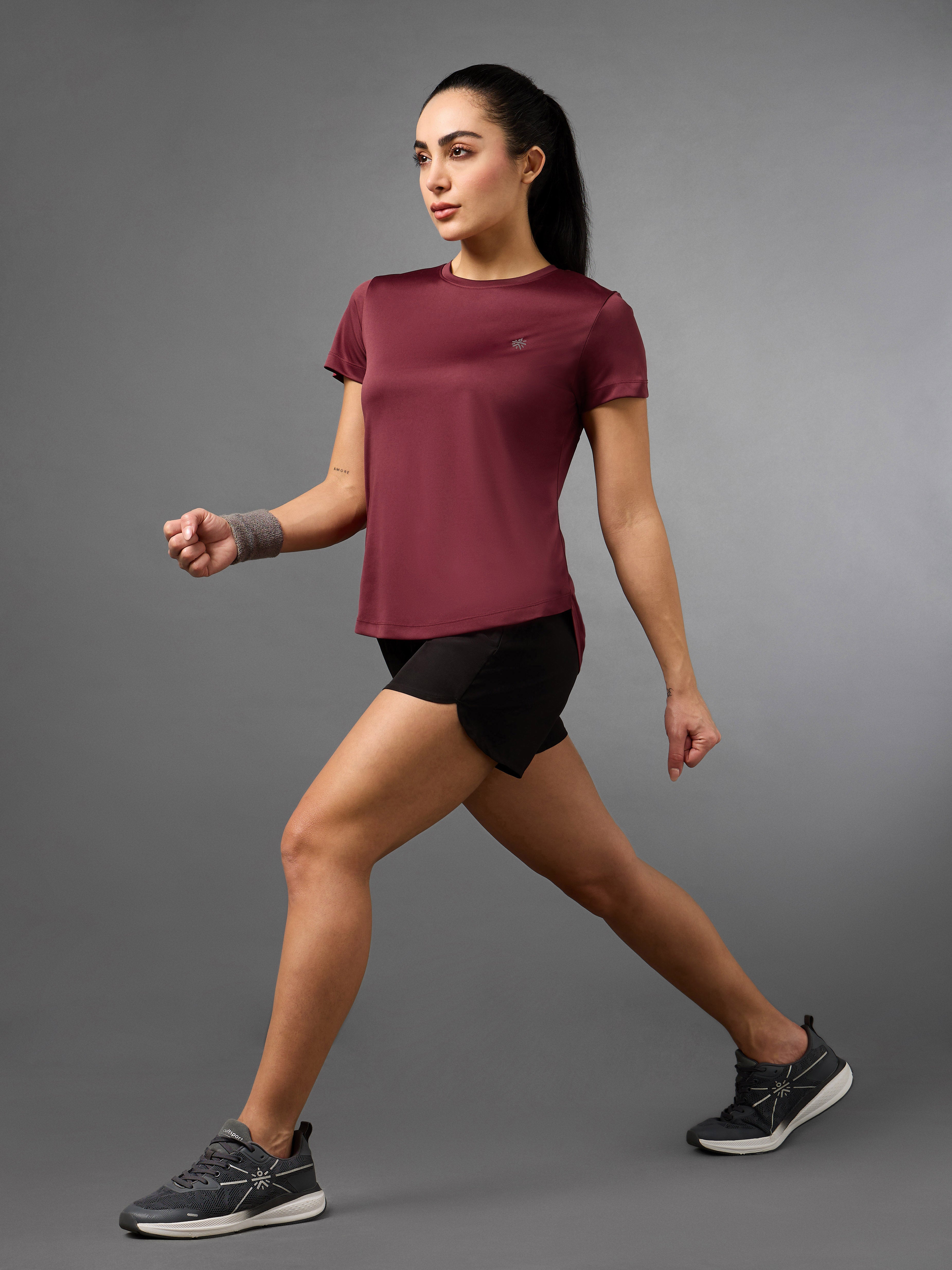 Women's Wine Cross Over Fit Top