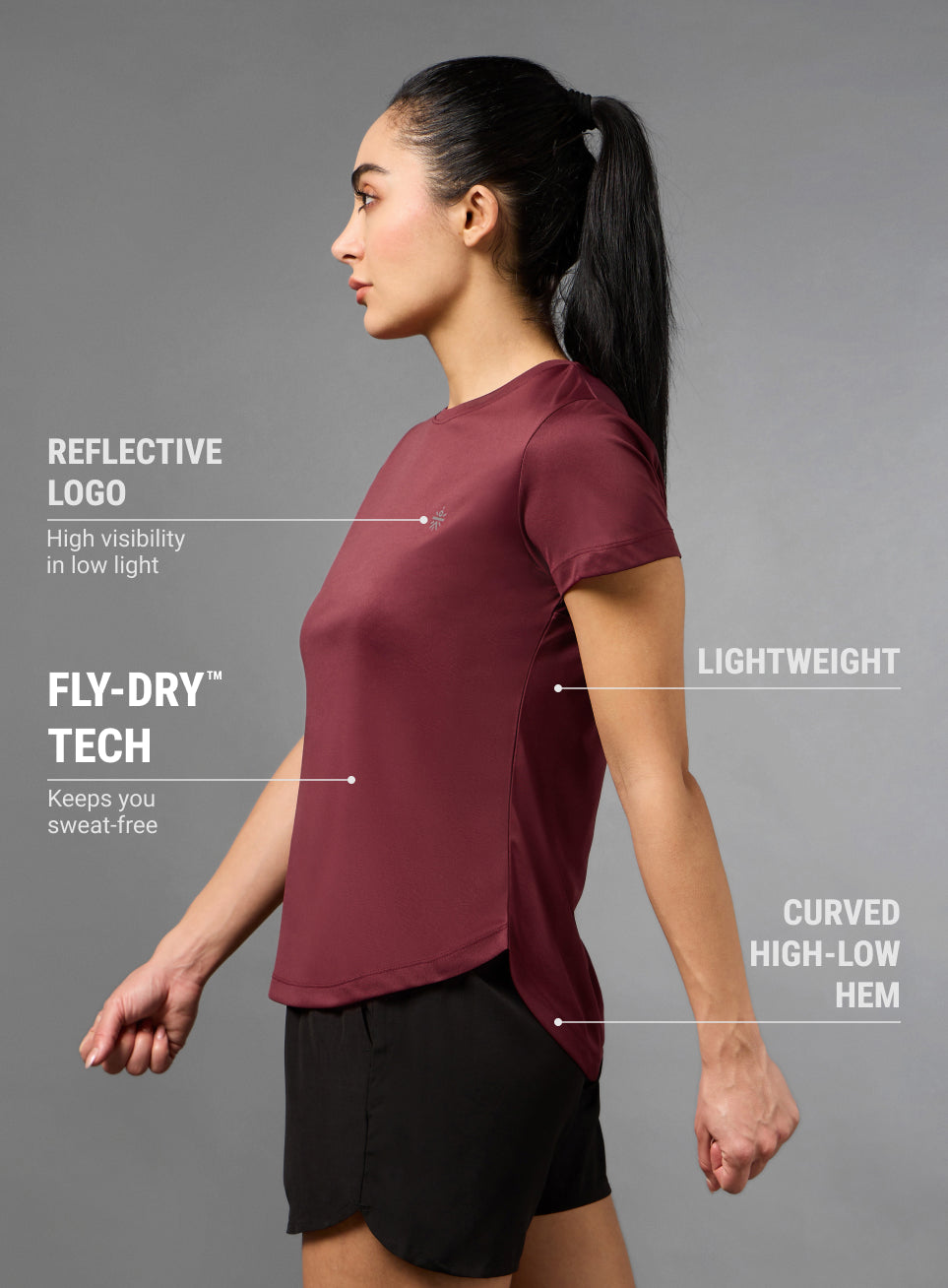 Women's Wine Cross Over Fit Top