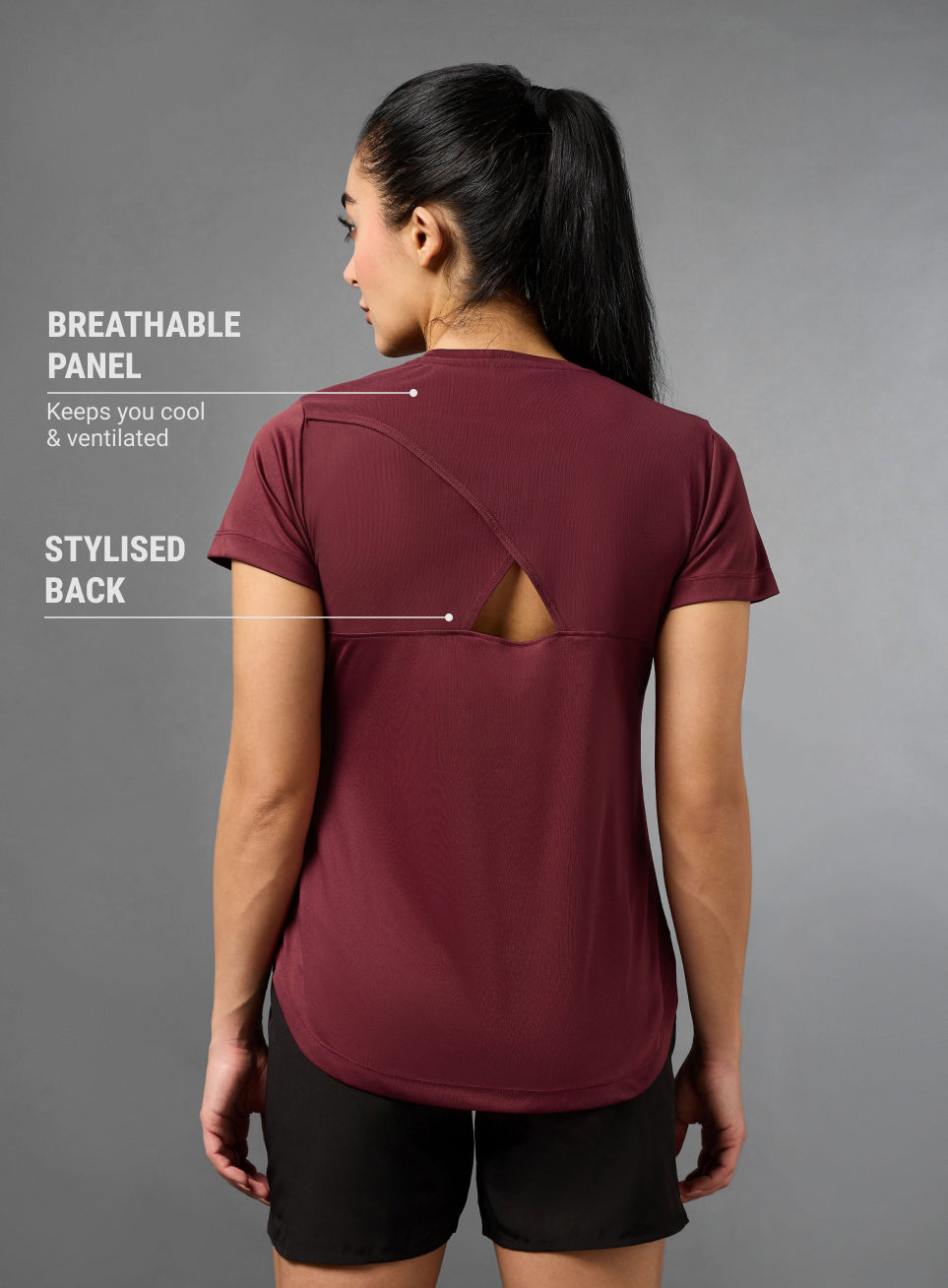 Women's Wine Cross Over Fit Top