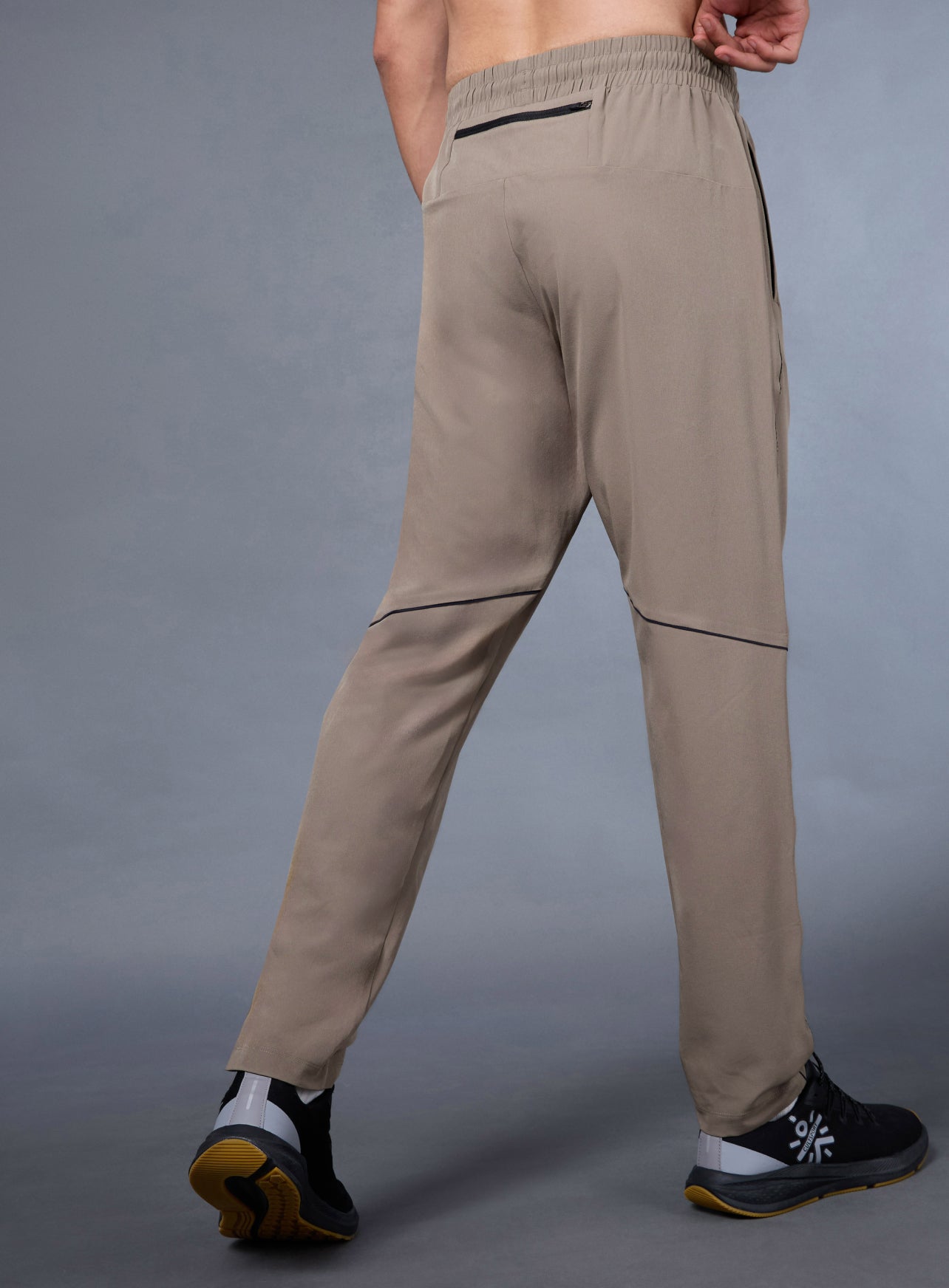 Men's Beige Pace Up Running Trackpants