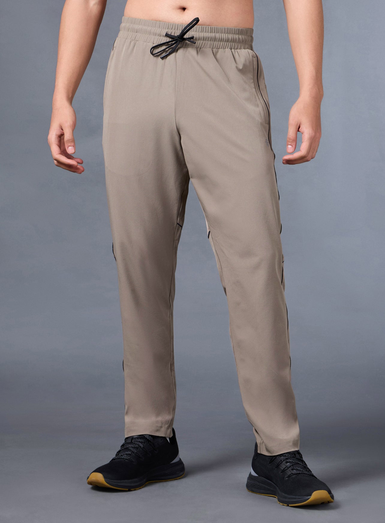 Men's Beige Pace Up Running Trackpants