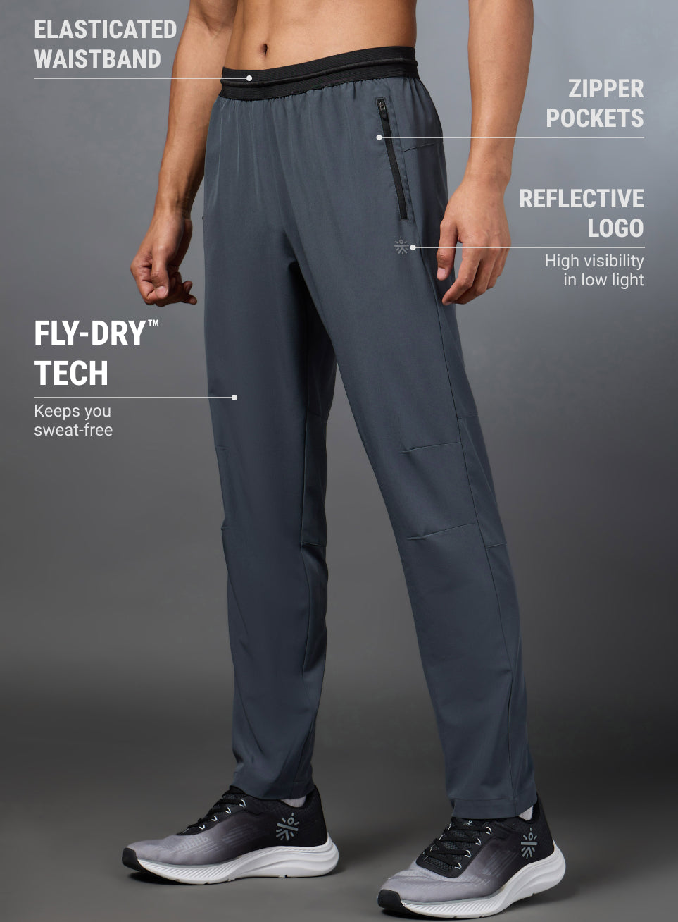 Men's Terrain Run Grey Trackpants