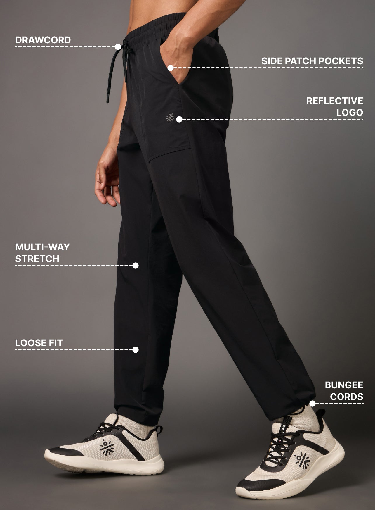 Men's Shape Shifter Everyday Black Trackpant