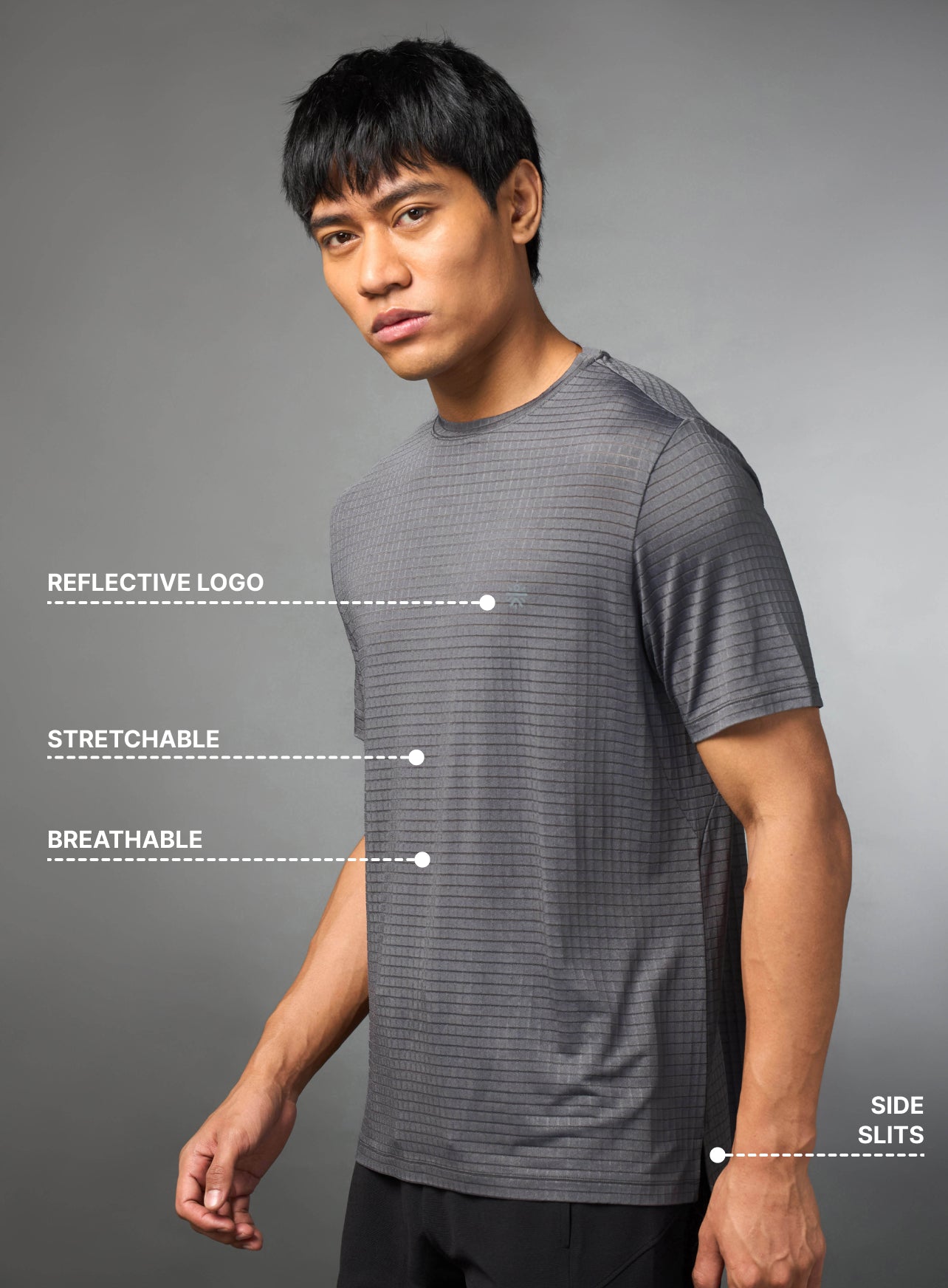 Men's Technical Knit Grey High Performance T-shirt