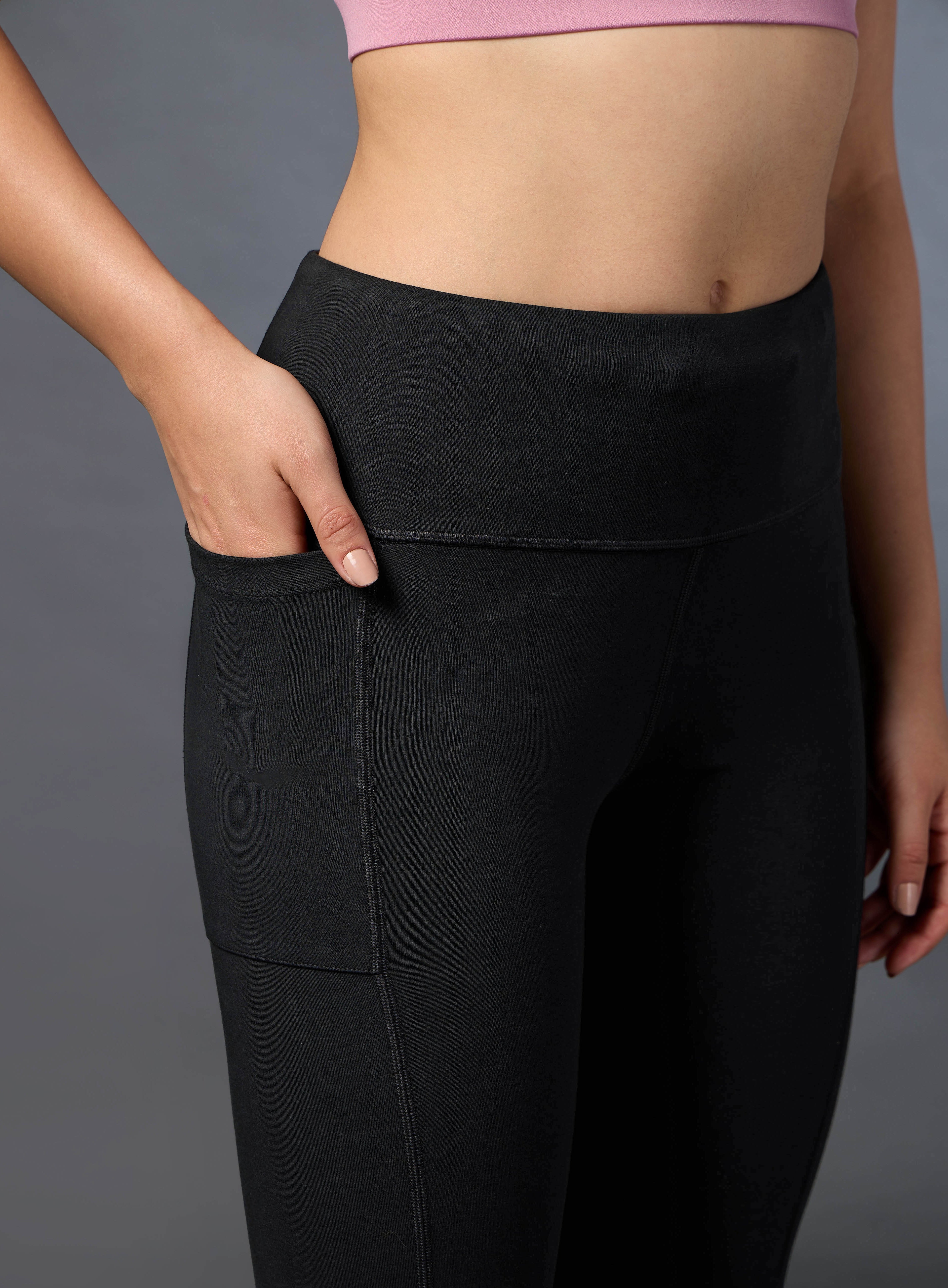 Women's Performance Cotton Black Tights