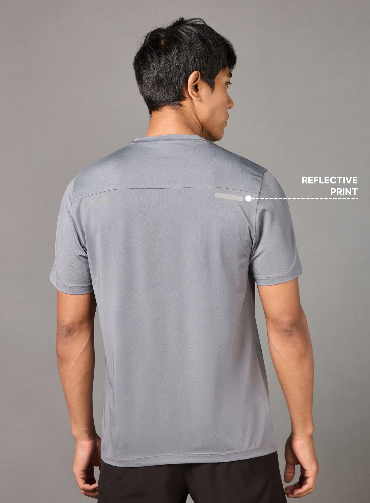 Men's Night Jogger Grey Running T-shirt