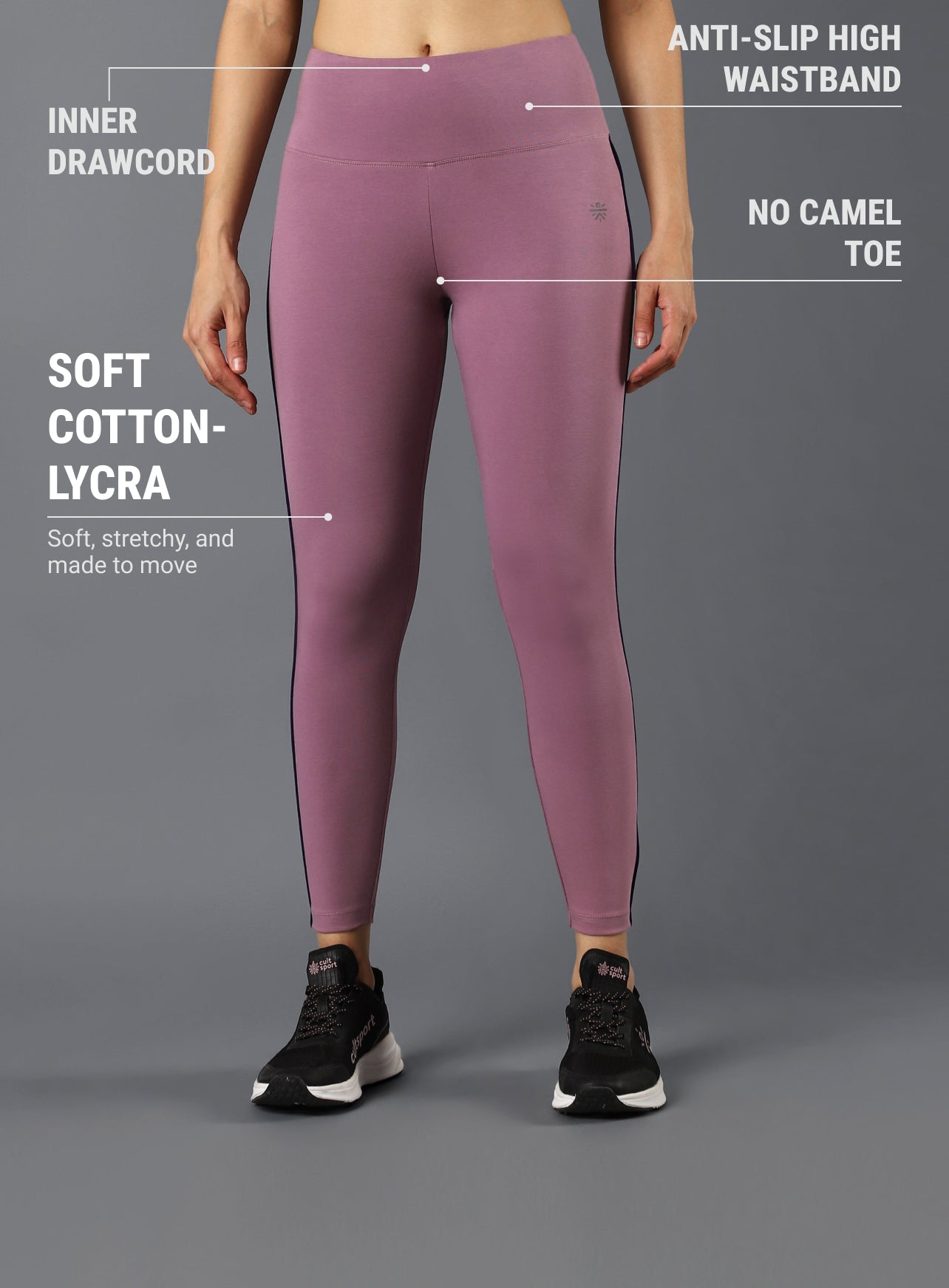 Women's Performance Cotton Purple Tights