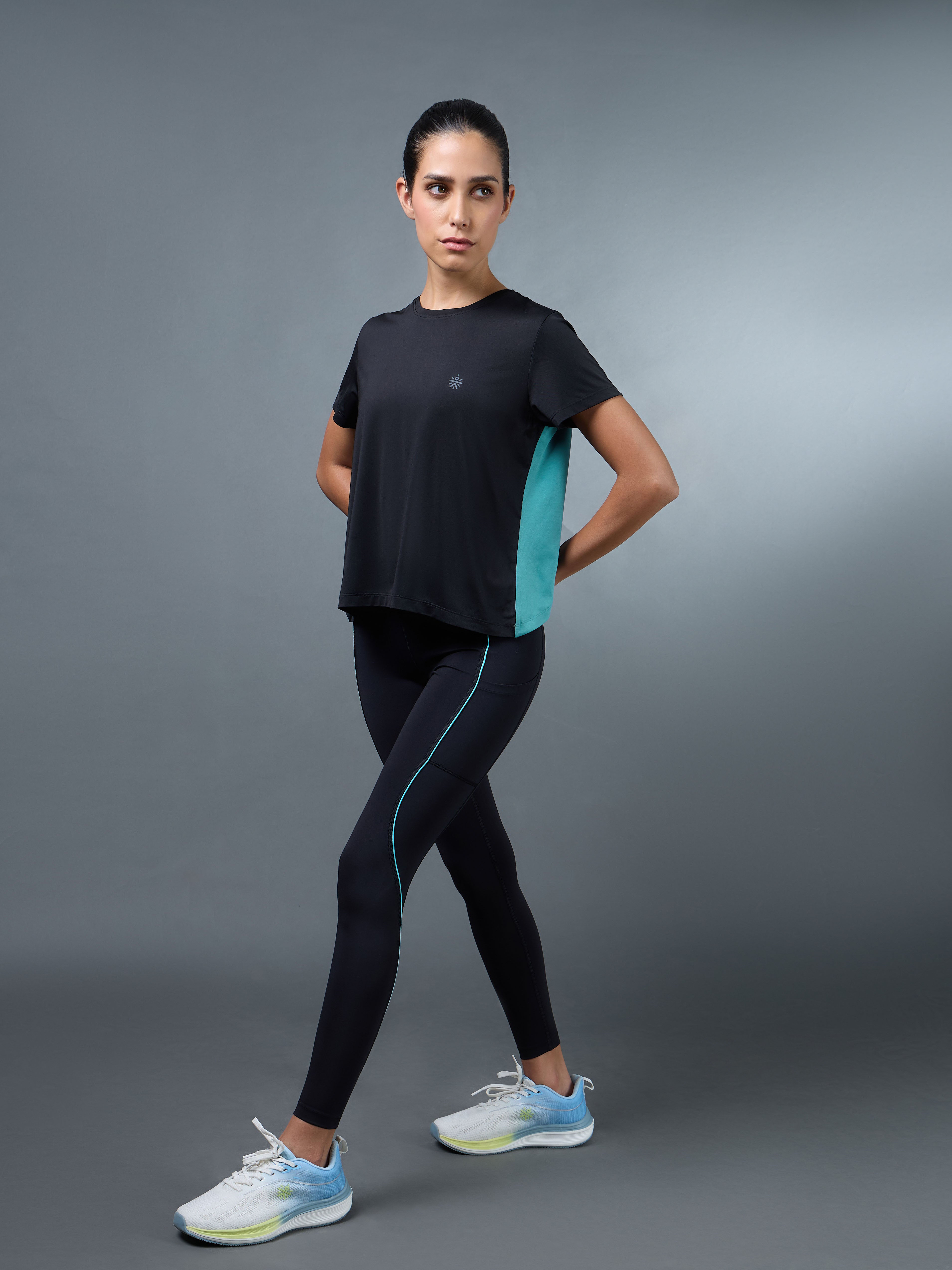 Women's Black Criss Cross Layered Active Top