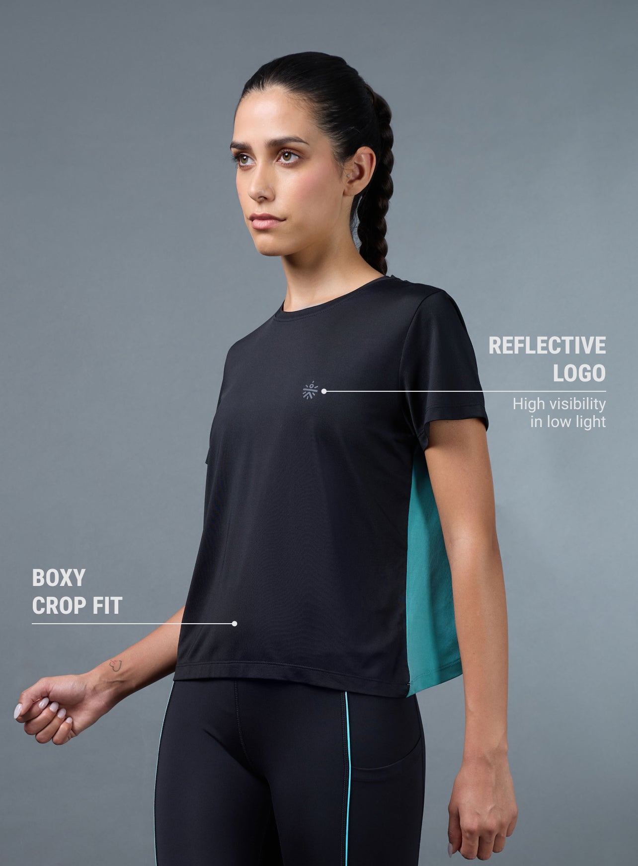 Women's Black Criss Cross Layered Active Top