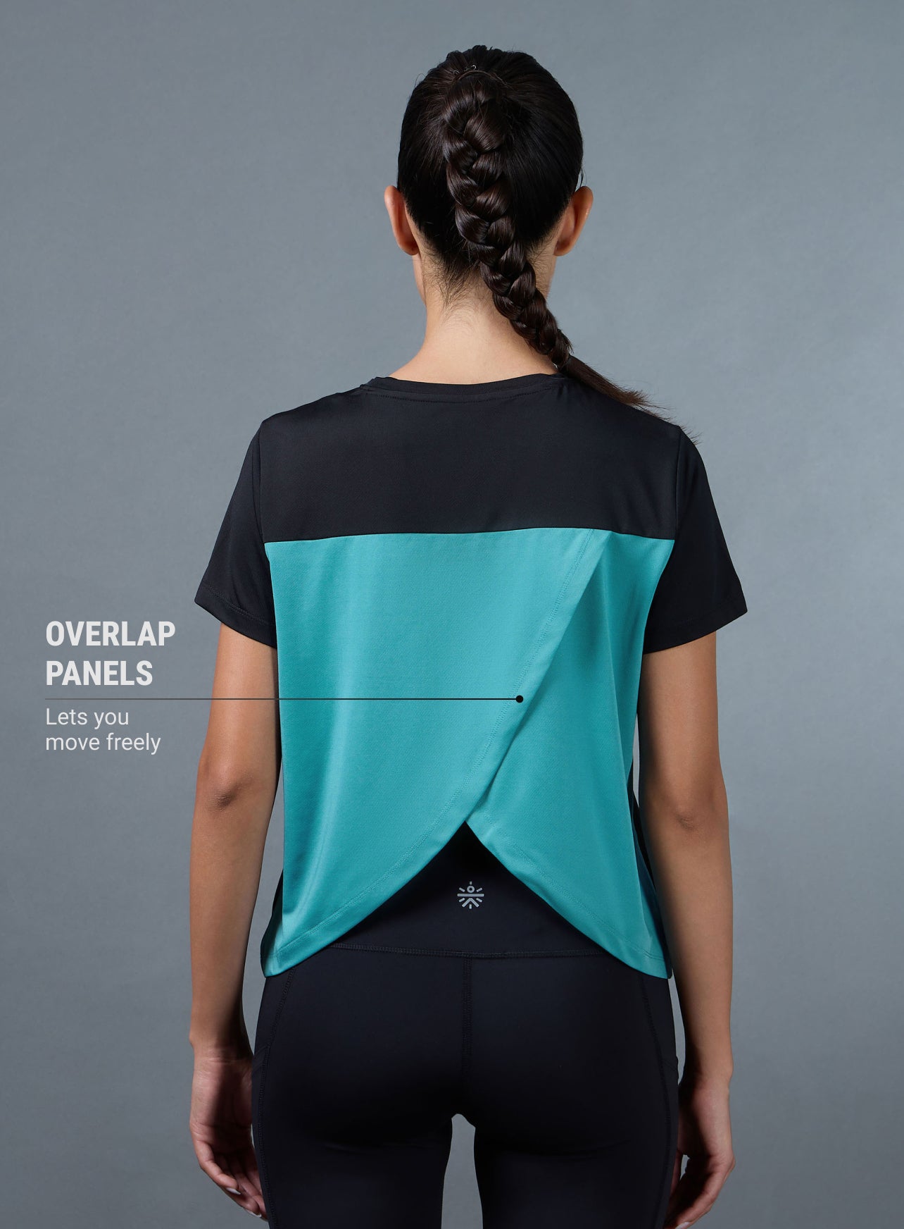 Women's Black Criss Cross Layered Active Top