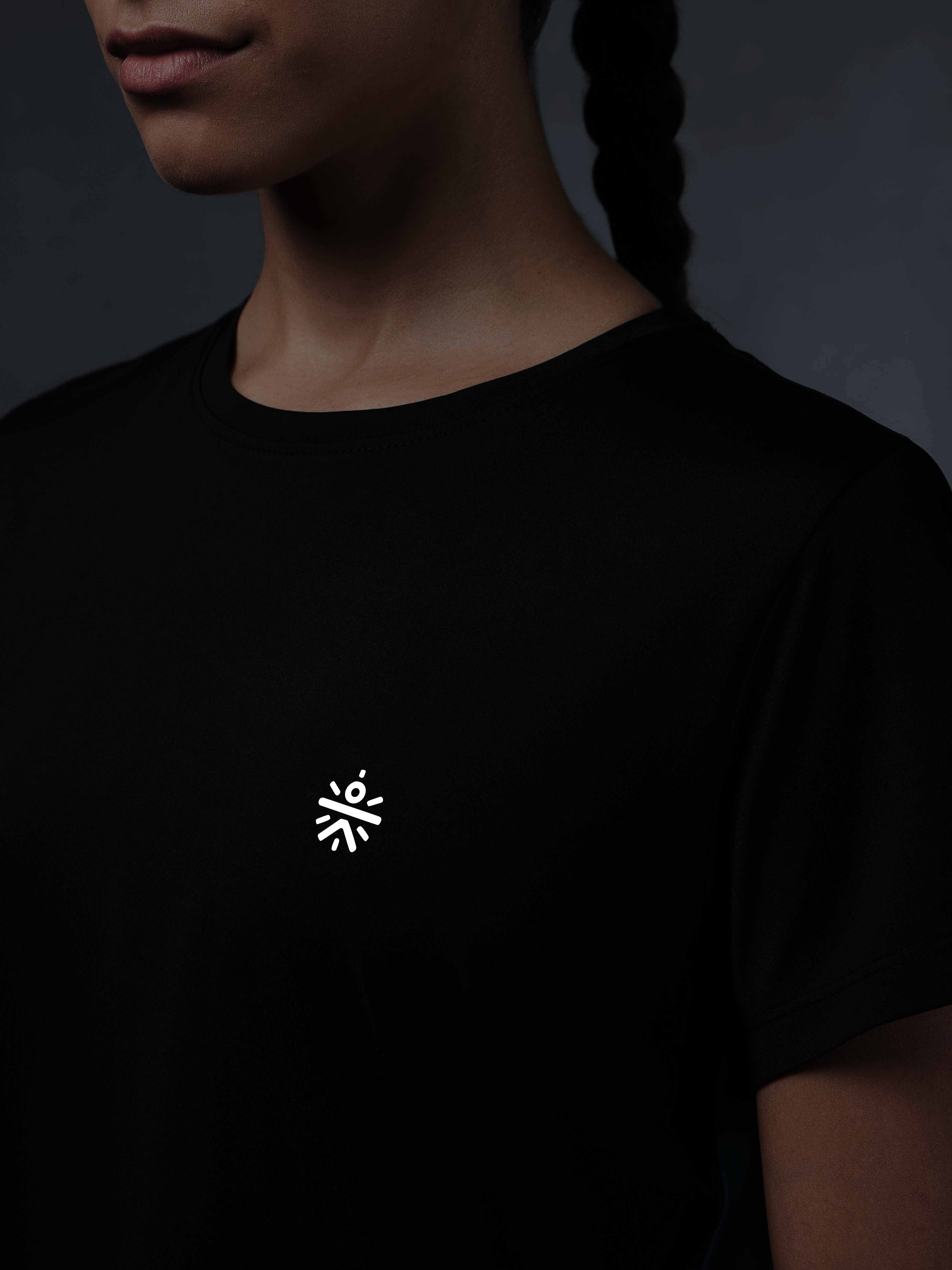 Women's Black Criss Cross Layered Active Top