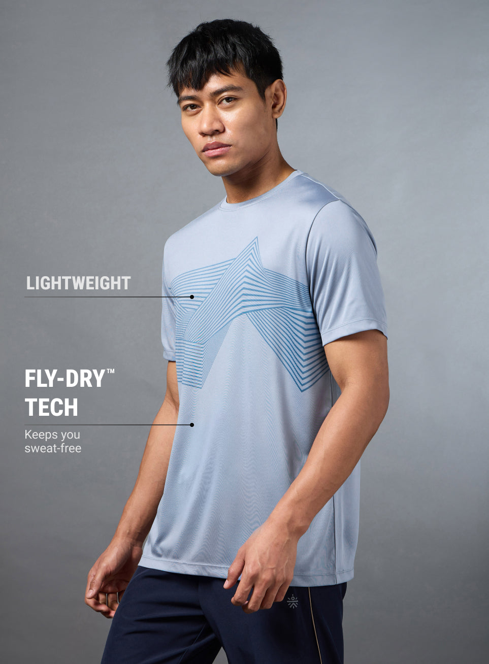 Men's Blue Urban Trail Run T-shirt