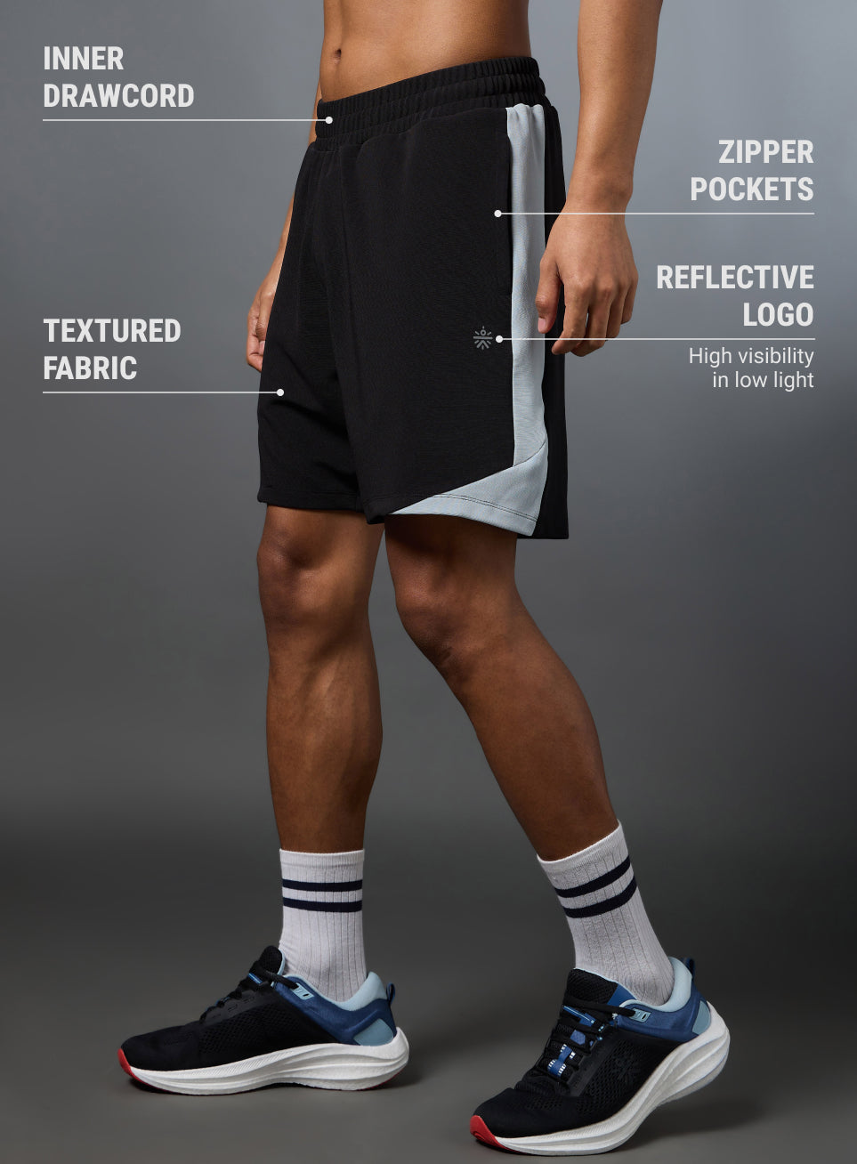 Men's Pace Up Black Running Shorts
