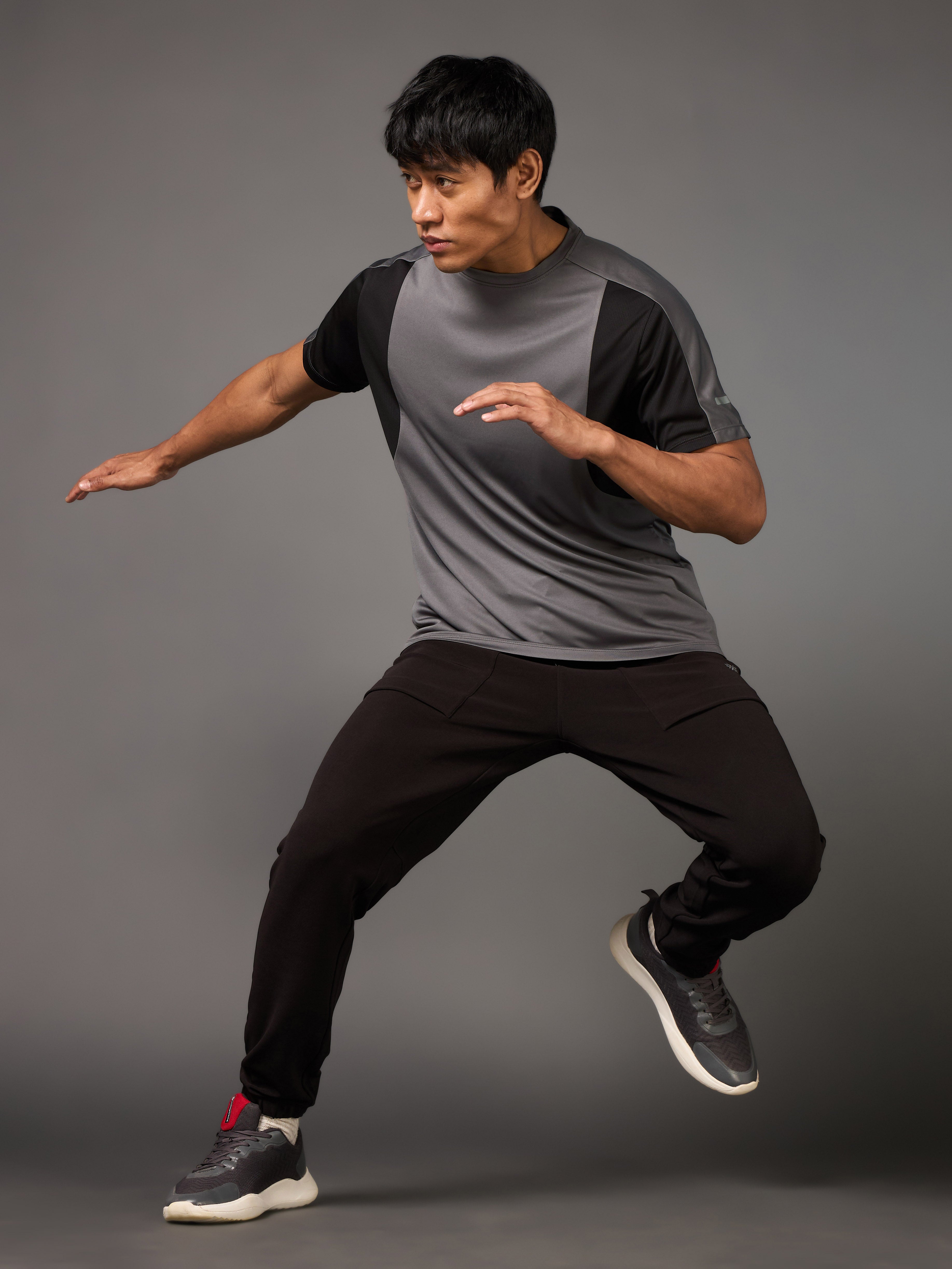 Men's Power Pack Grey Running T-shirt