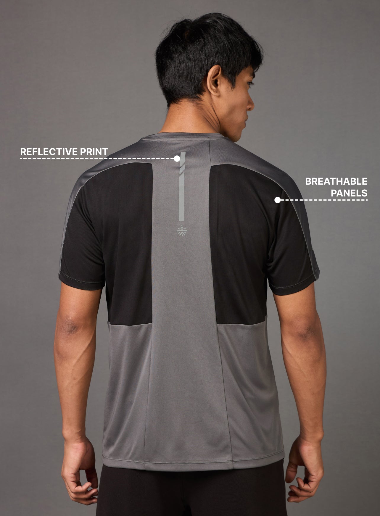 Men's Power Pack Grey Running T-shirt