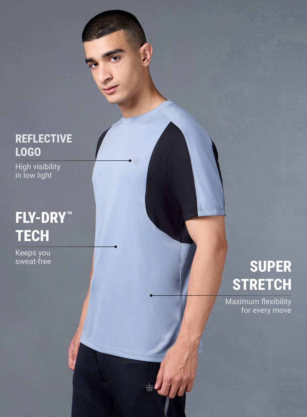 Men's Power Pack Blue Running T-shirt