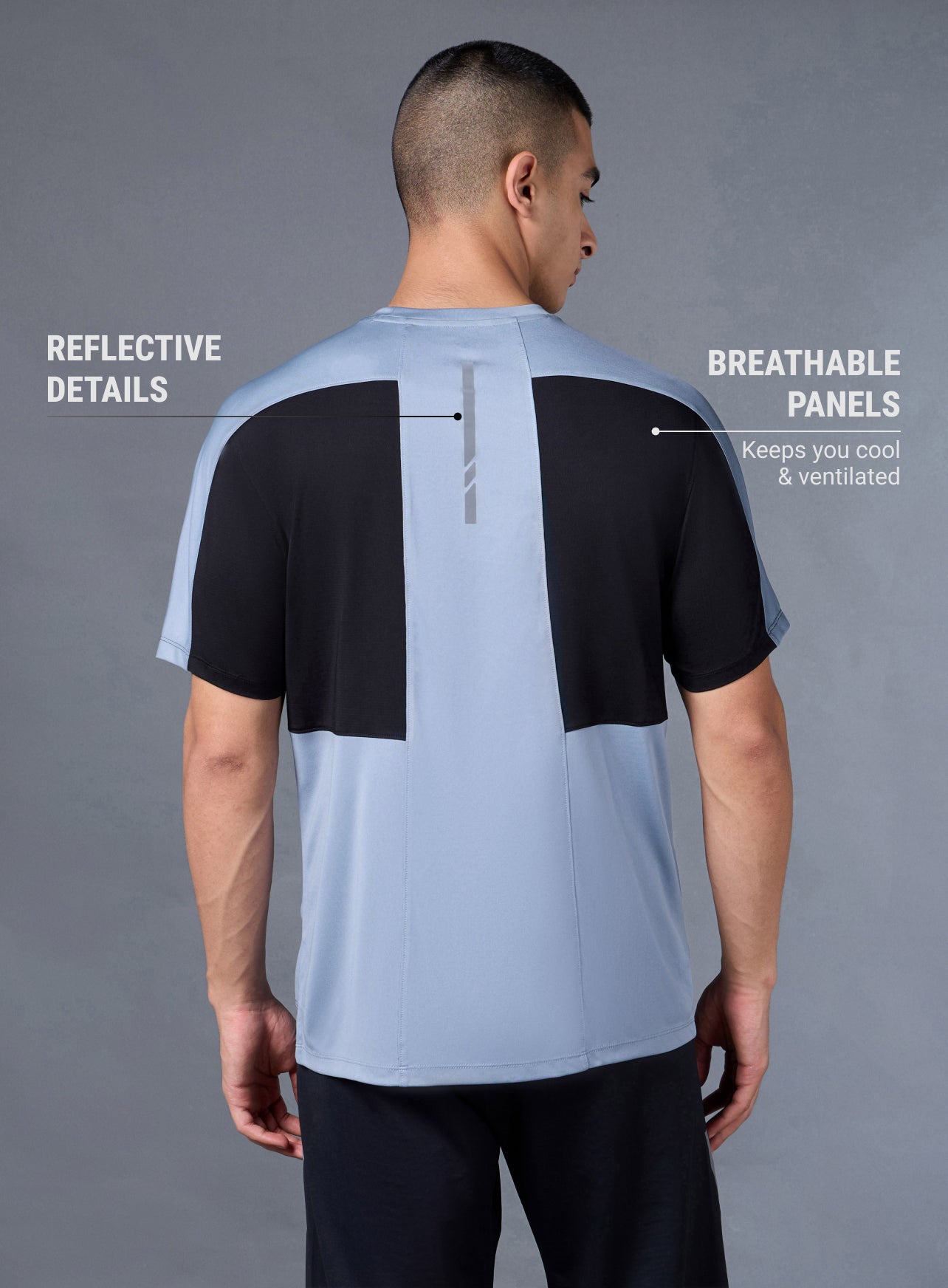 Men's Power Pack Blue Running T-shirt