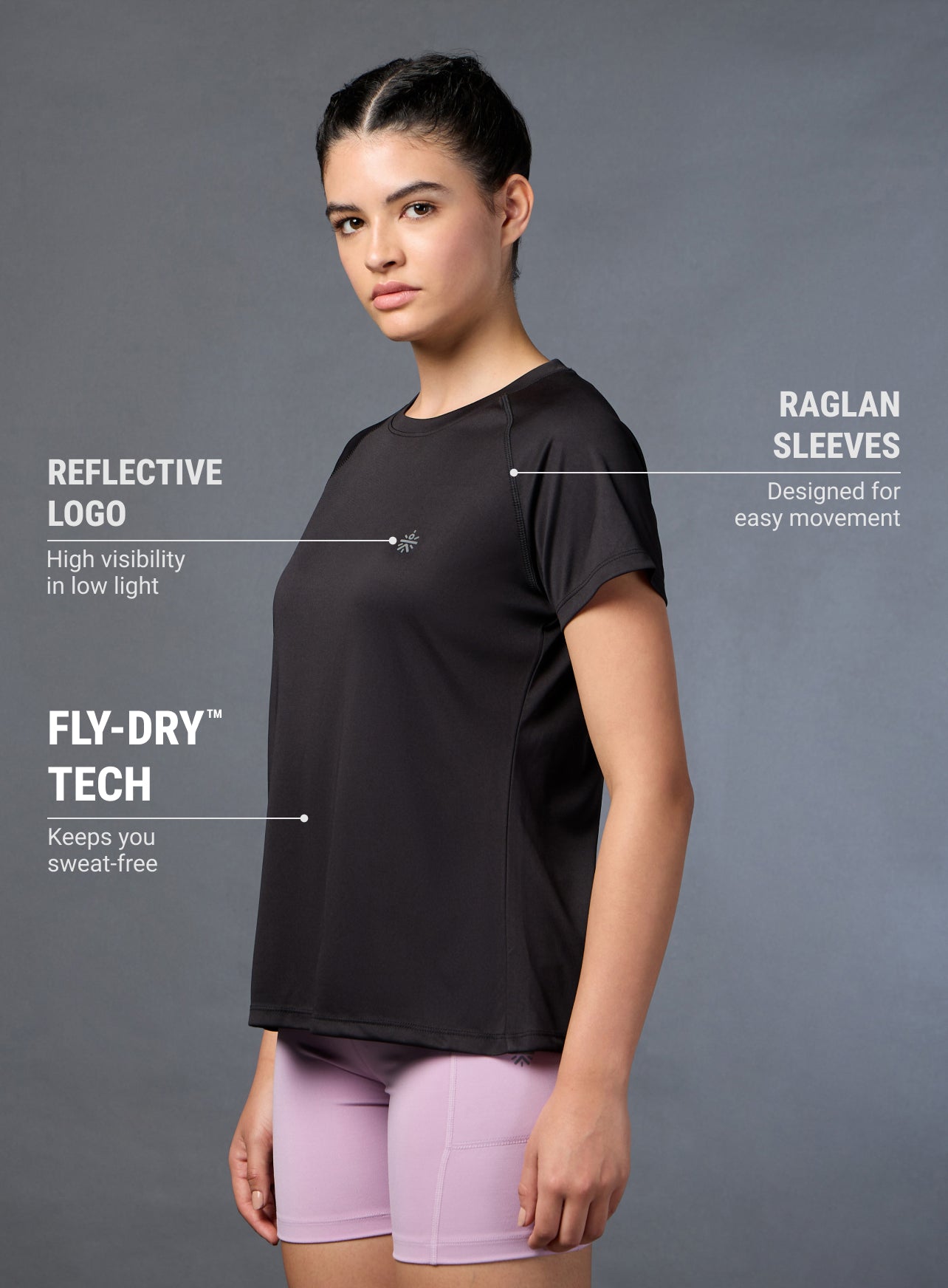 Women's Run Hype Black T-shirt