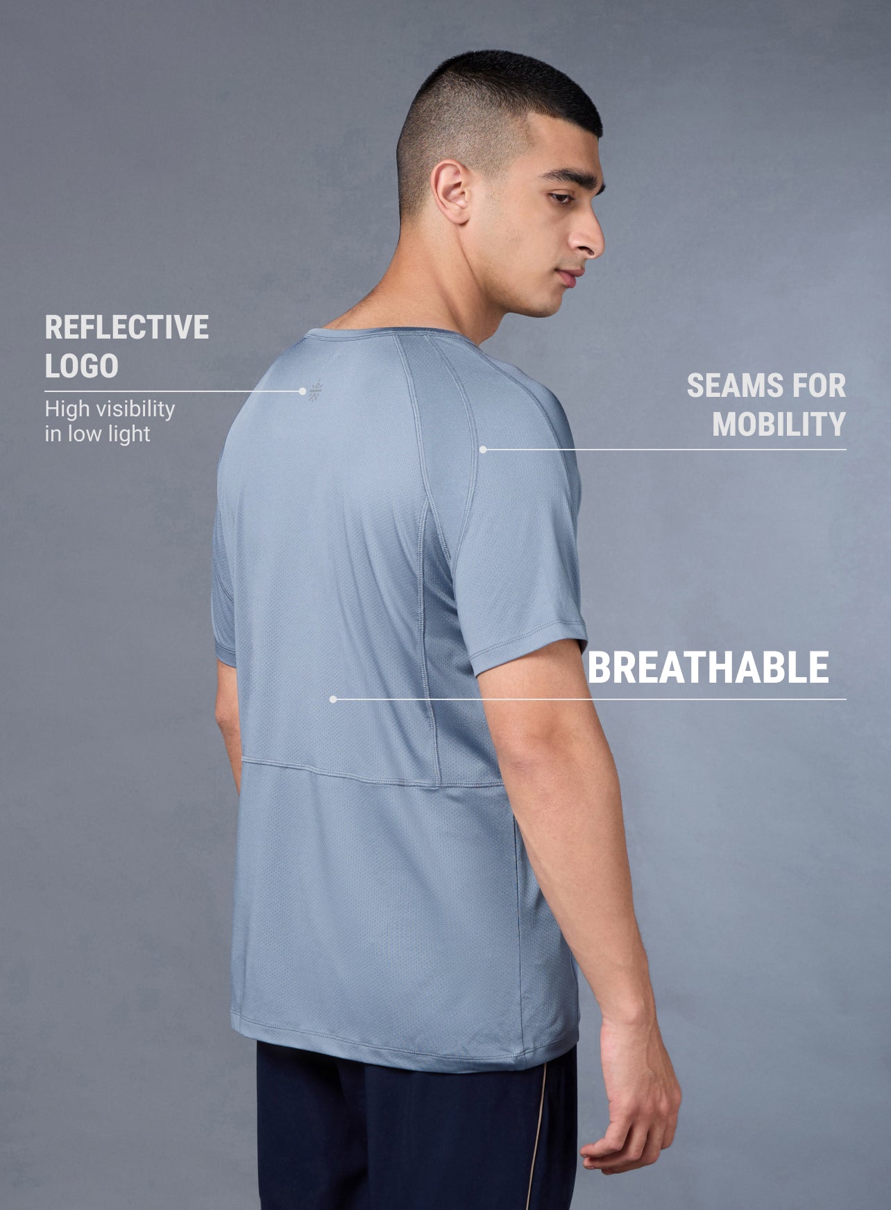 Men's Blue High Imapct Run T-shirt