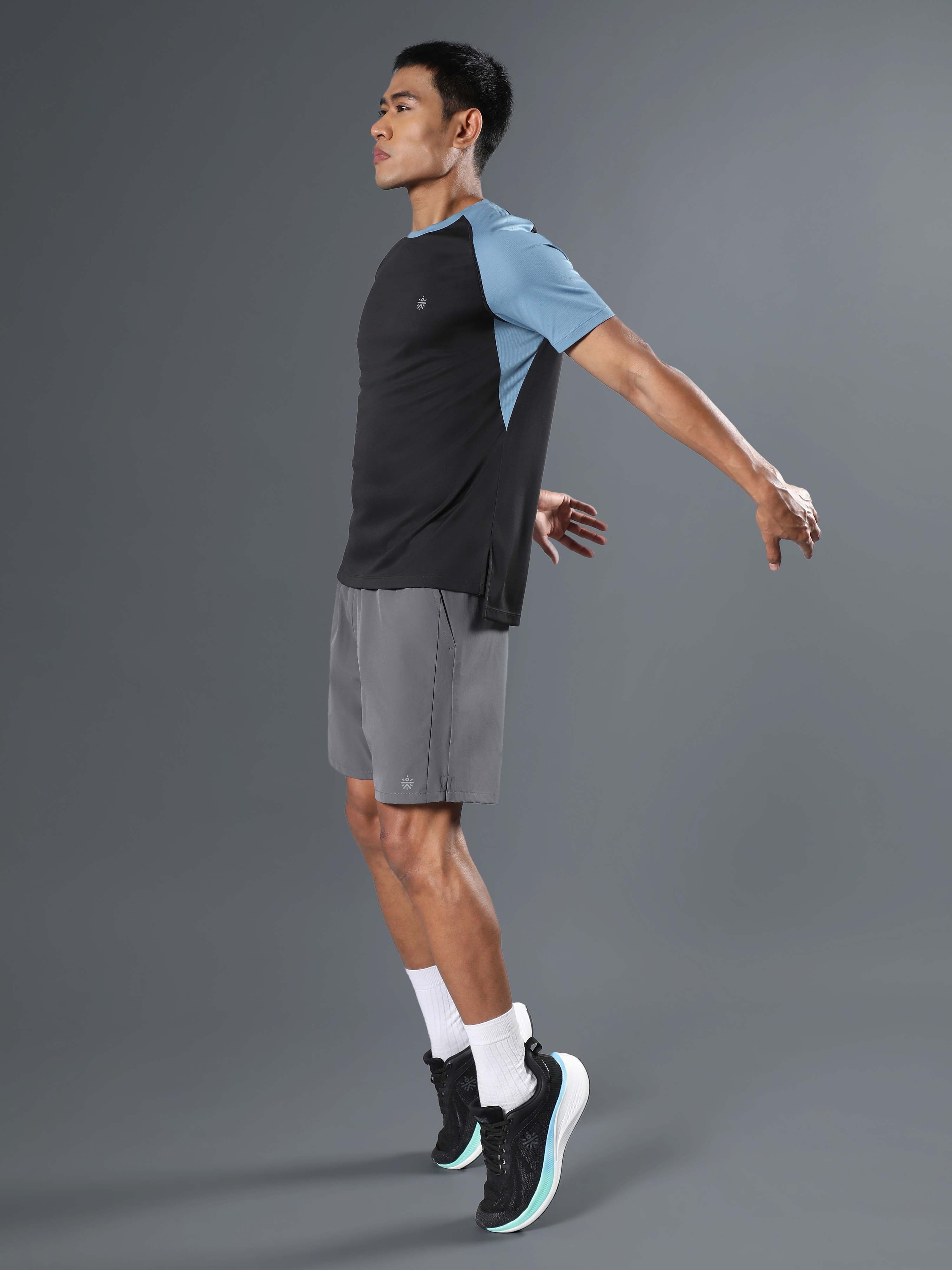 Men's Warm-Up Black Running T-shirt