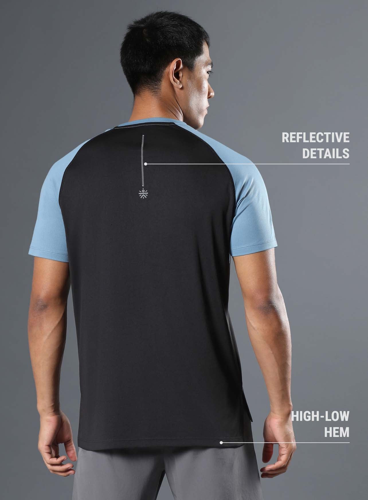 Men's Warm-Up Black Running T-shirt