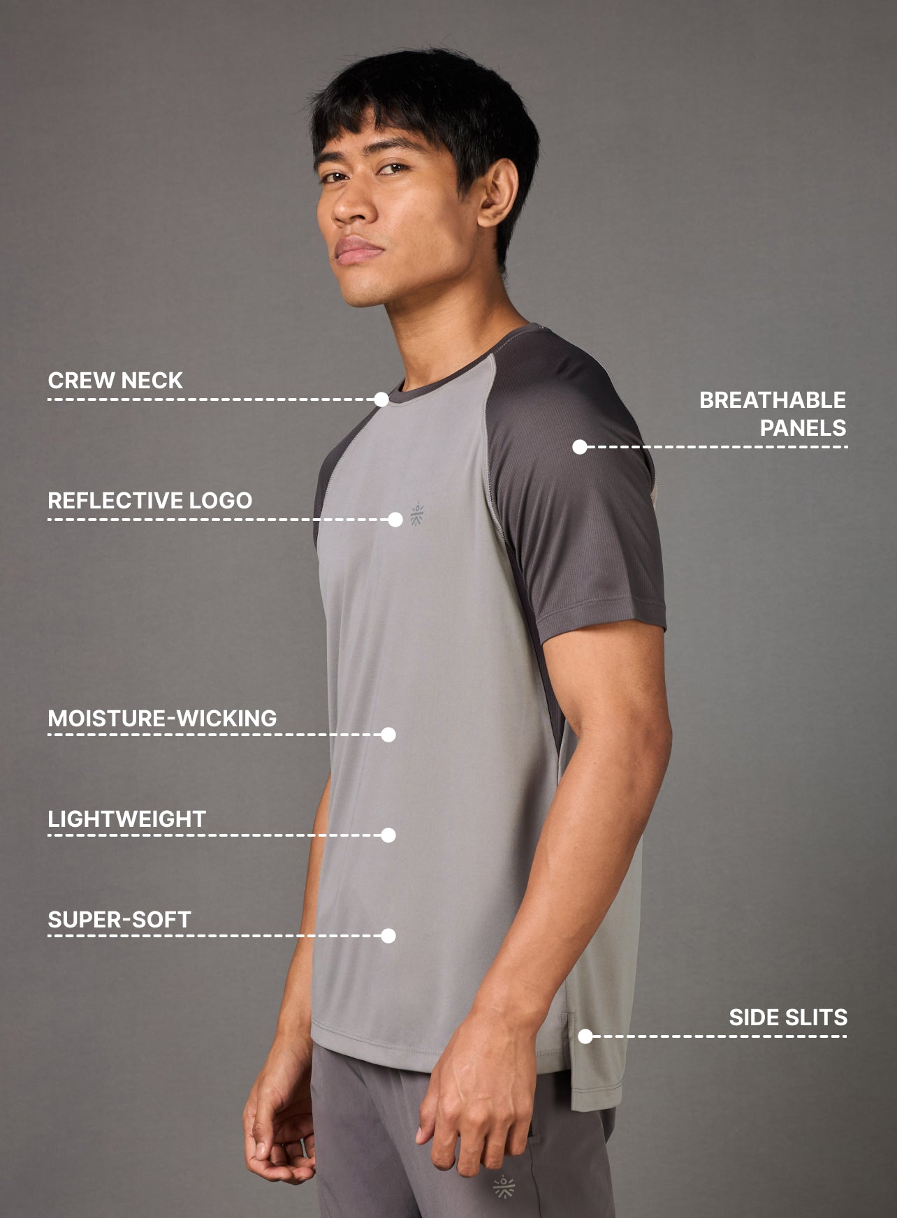 Men's Warm-Up Grey Running T-shirt