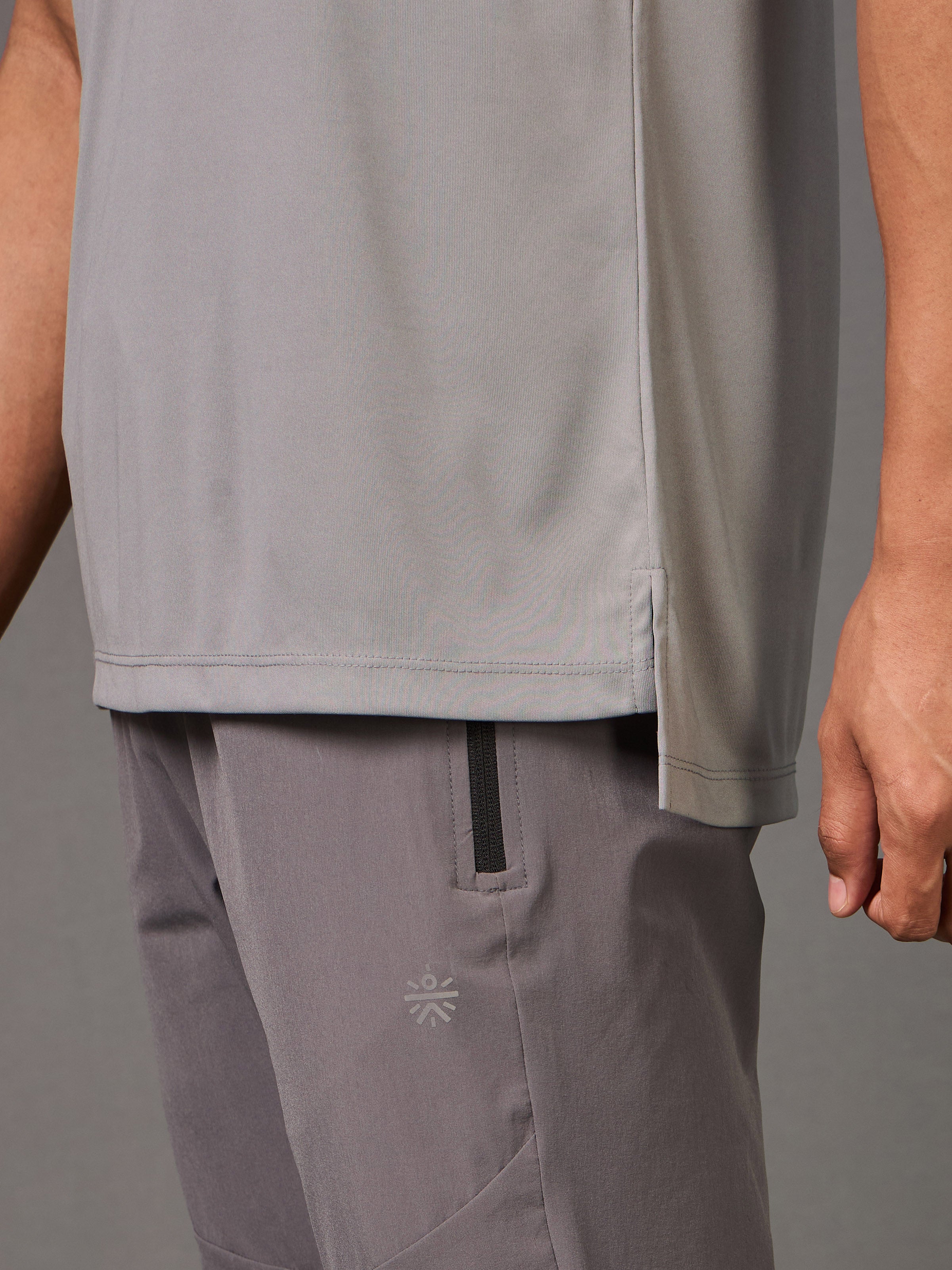 Men's Warm-Up Grey Running T-shirt