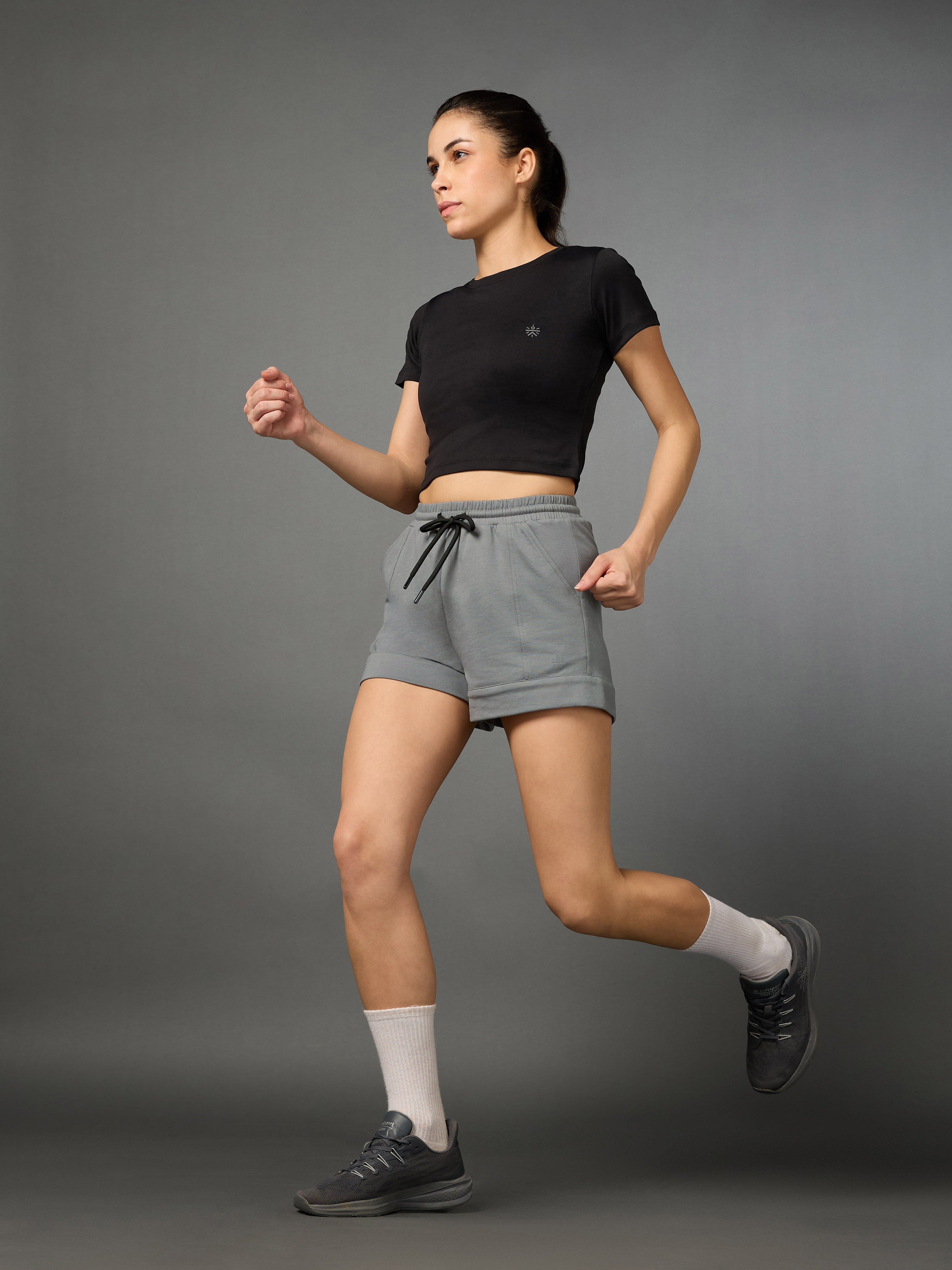 Women's Play All Day Grey Shorts