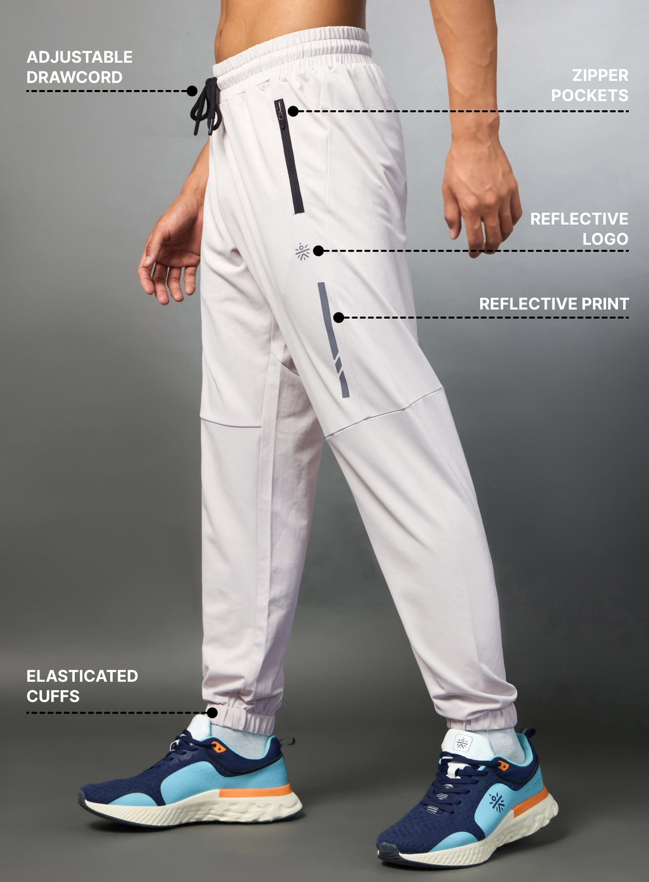 Men's Run Extra Mile Beige Joggers