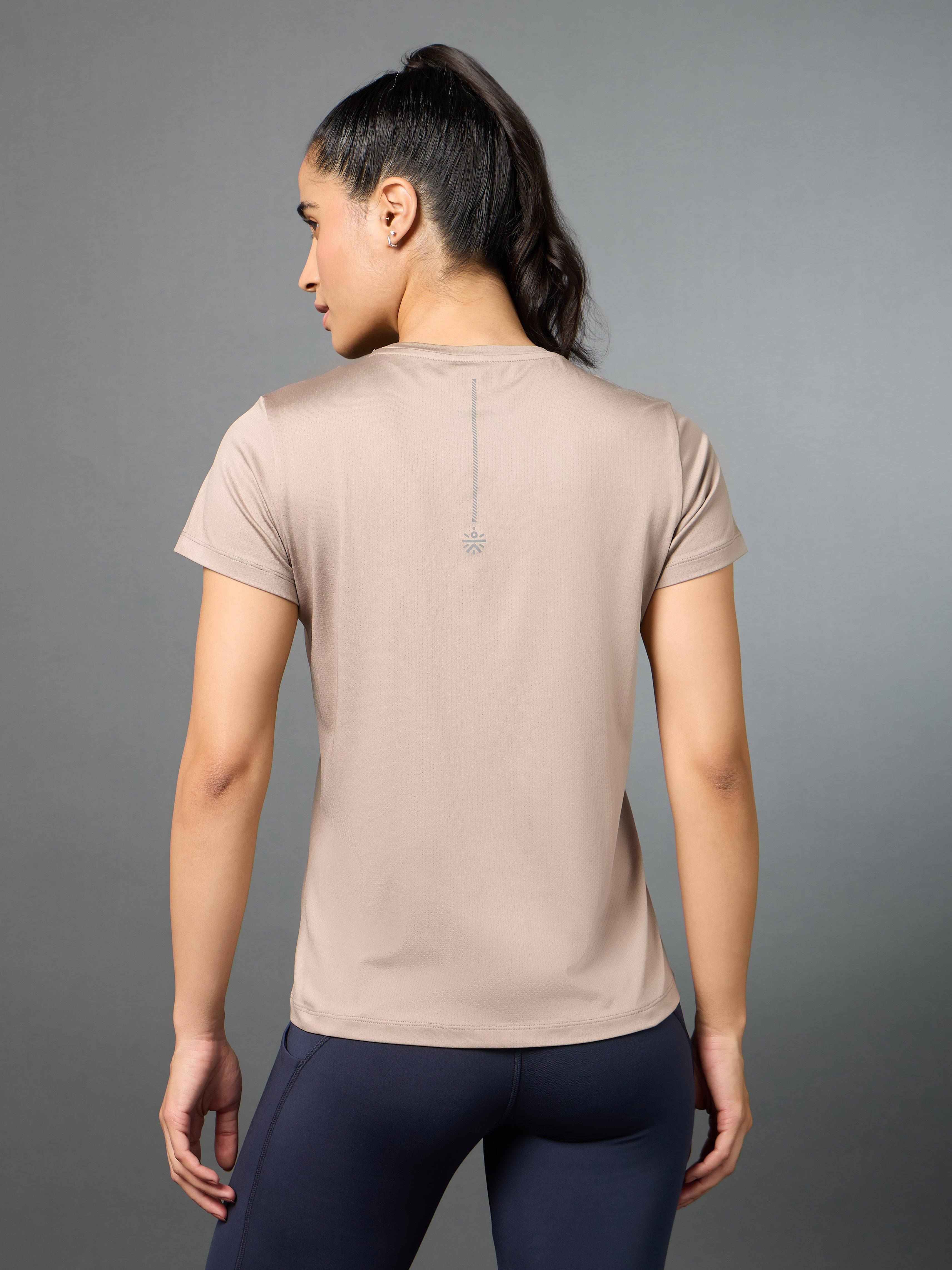 Women's Beige Move Forward Running T-shirt