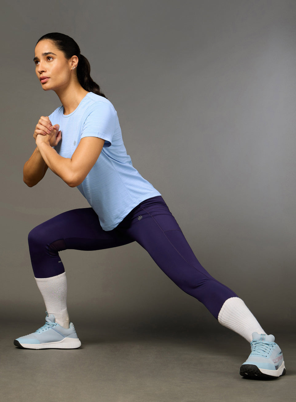 Women's Blue Arrow Knit Running Top